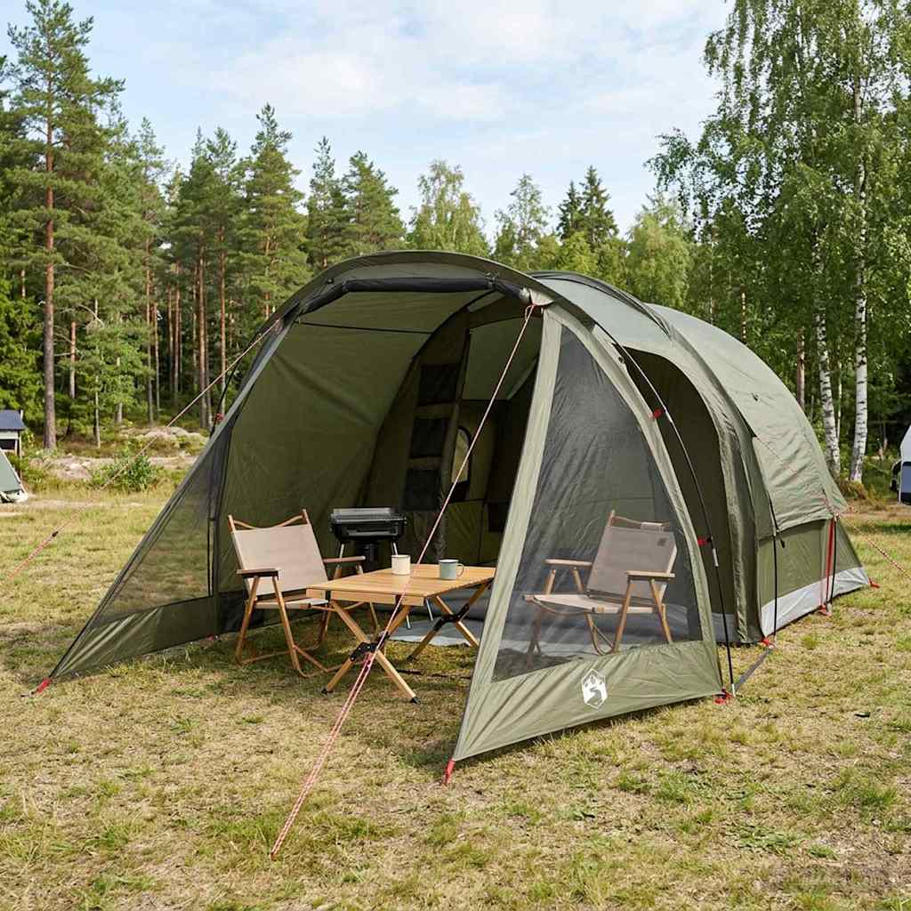 Tenda Capanna 4 persona Verde Oliva Poliestere e Acciaio