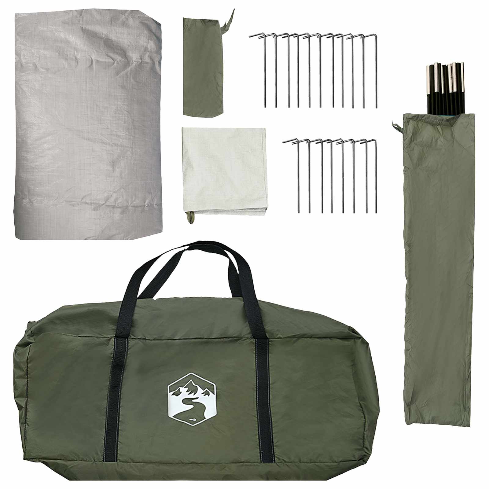Tenda Capanna 4 persona Verde Oliva Poliestere e Acciaio