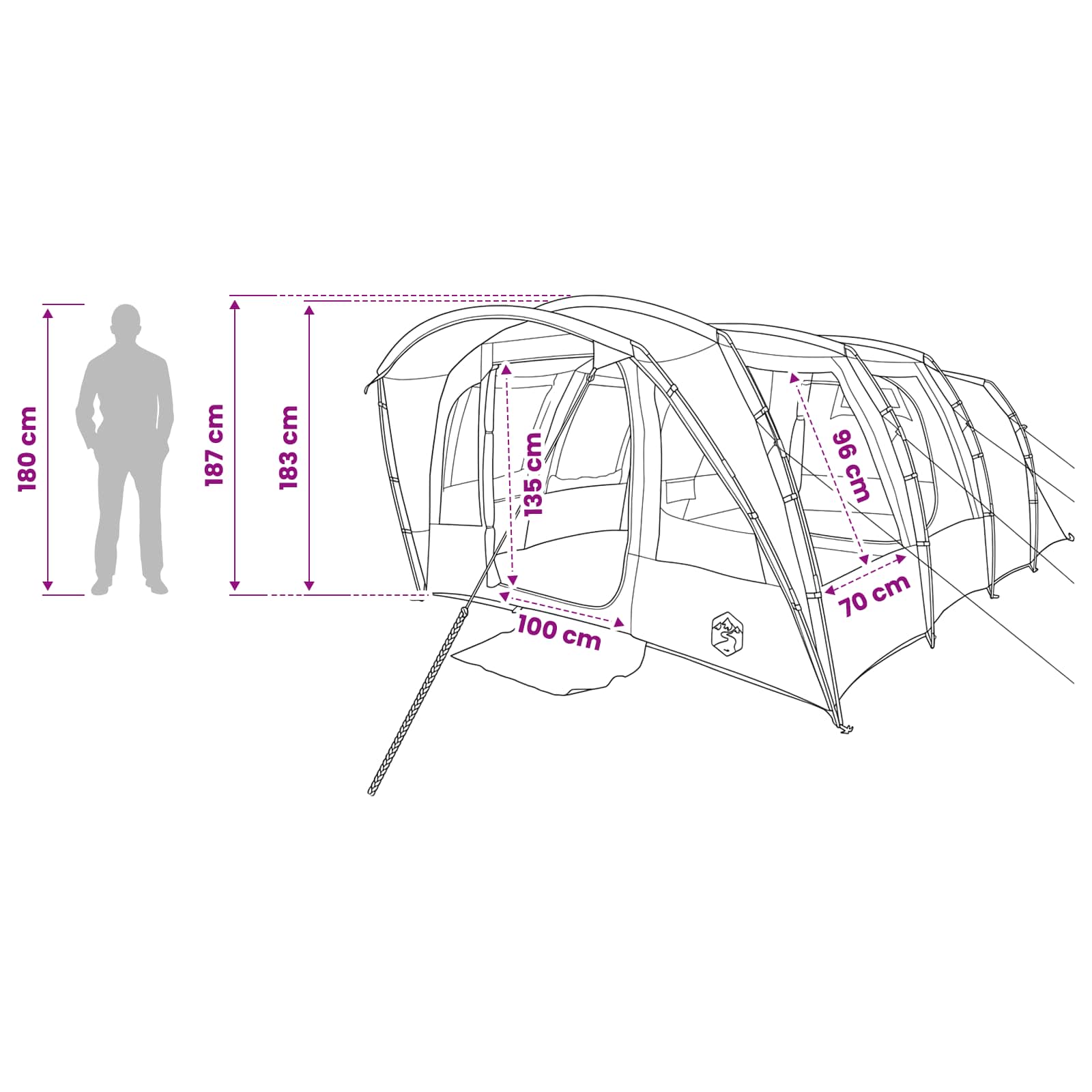 Tenda a tunnel Verde Oliva 427 x 315 x 178 cm