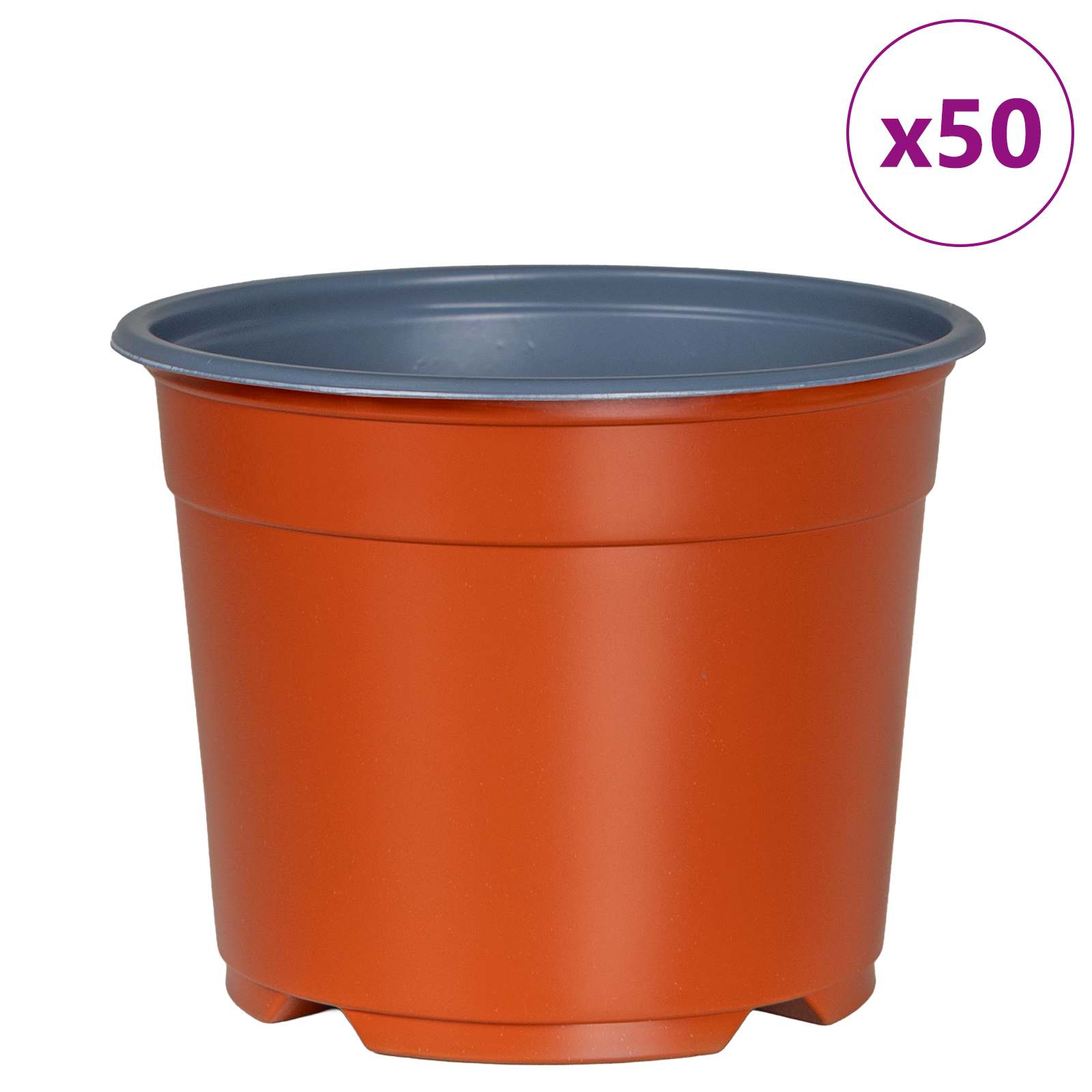 Vaso Rotondo per Fiori 50 pz Terracotta Ø 10 x 8 cm Plastica