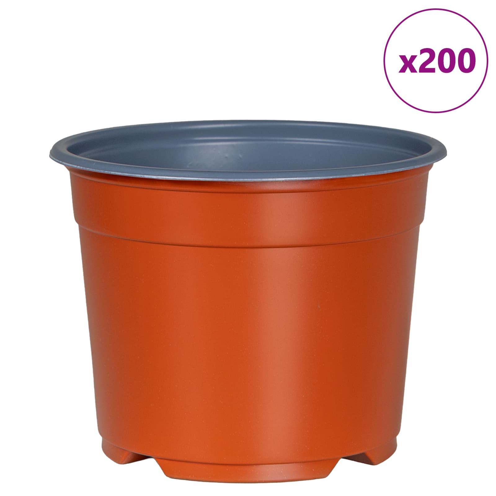 Vaso Rotondo per Fiori 200 pz Terracotta Ø 10 x 8 cm Plastica