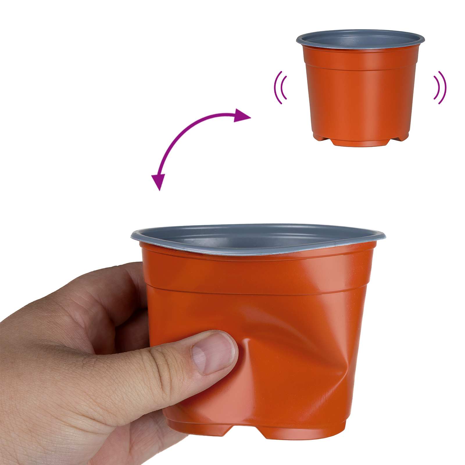 Vaso Rotondo per Fiori 200 pz Terracotta Ø 10 x 8 cm Plastica