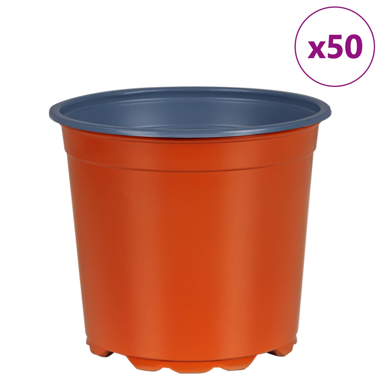 Vaso Rotondo per Fiori 50 pz Terracotta Ø 15 x 13 cm Plastica