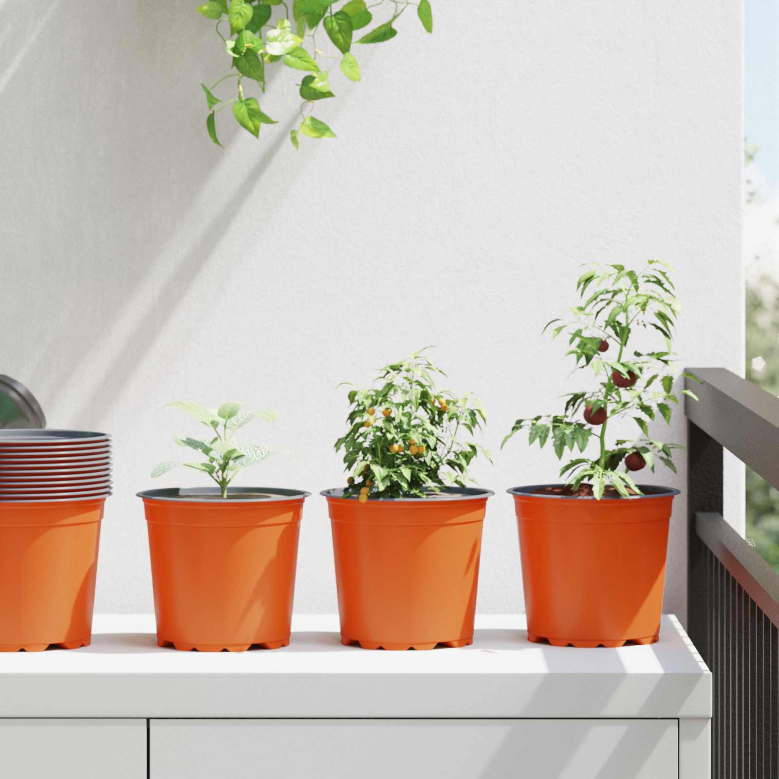 Vaso Rotondo per Fiori 100 pz Terracotta Ø 15 x 13 cm Plastica