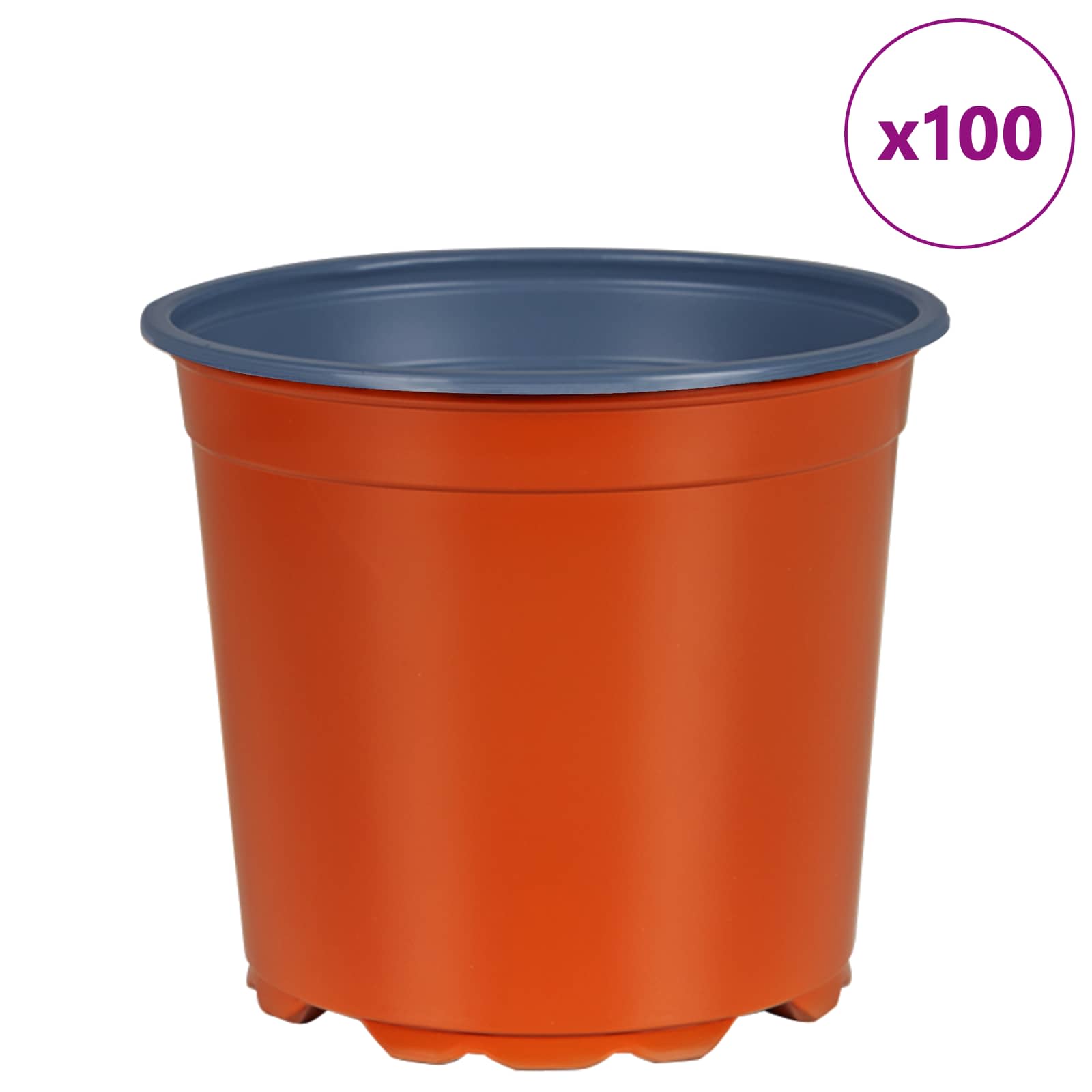 Vaso Rotondo per Fiori 100 pz Terracotta Ø 15 x 13 cm Plastica