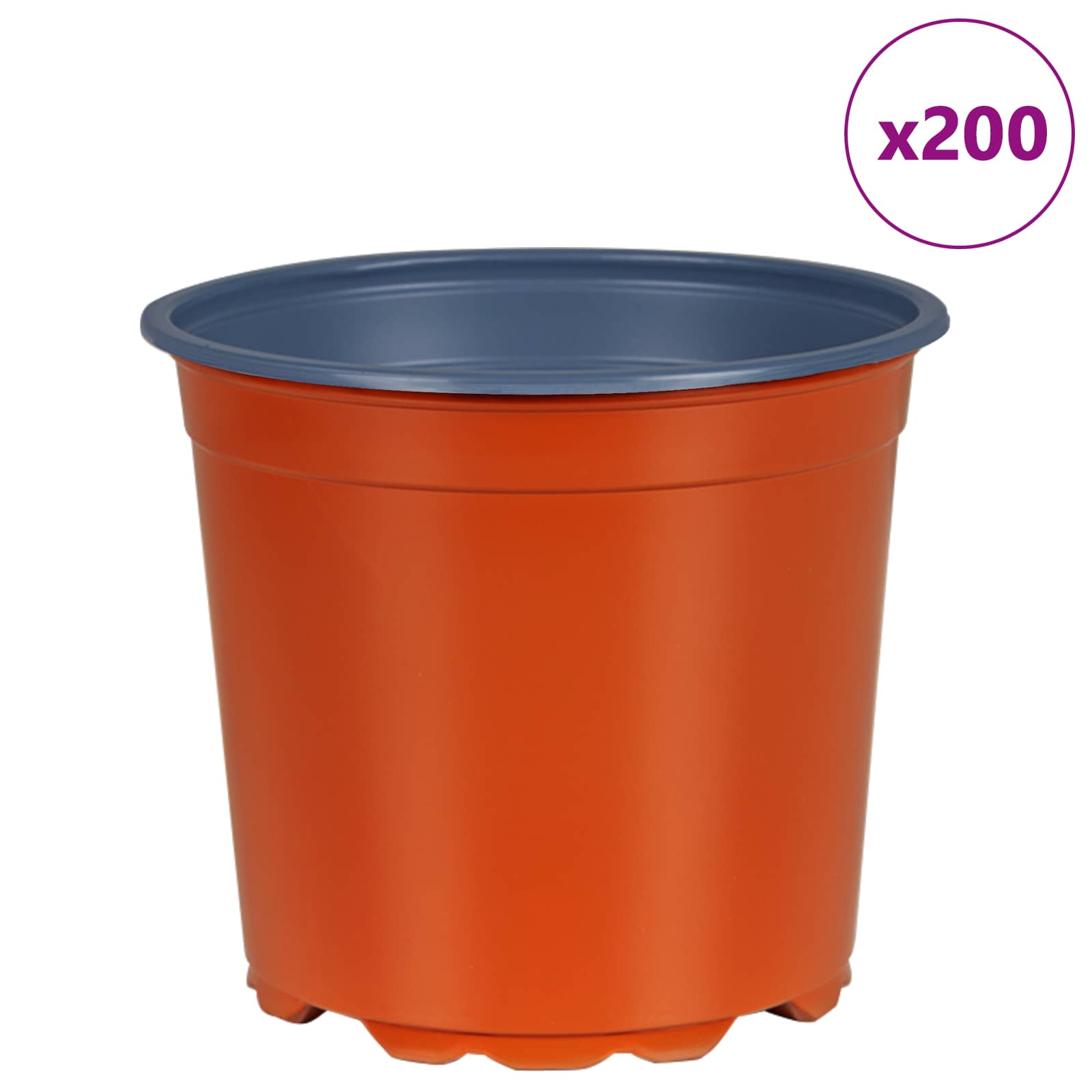 Vaso Rotondo per Fiori 200 pz Terracotta Ø 15 x 13 cm Plastica