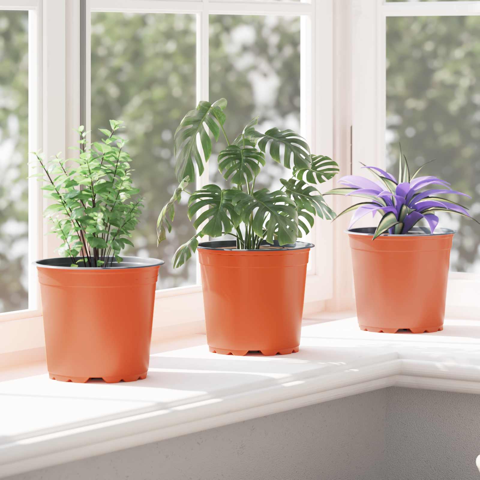 Vaso Rotondo per Fiori 200 pz Terracotta Ø 15 x 13 cm Plastica
