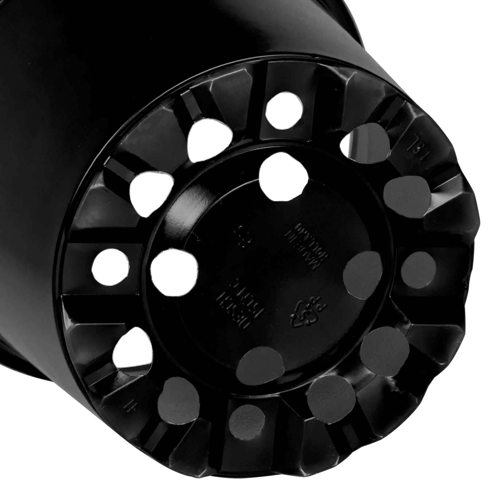 Vaso Rotondo per Fiori 200 pz Nero Ø 15 x 13 cm Plastica
