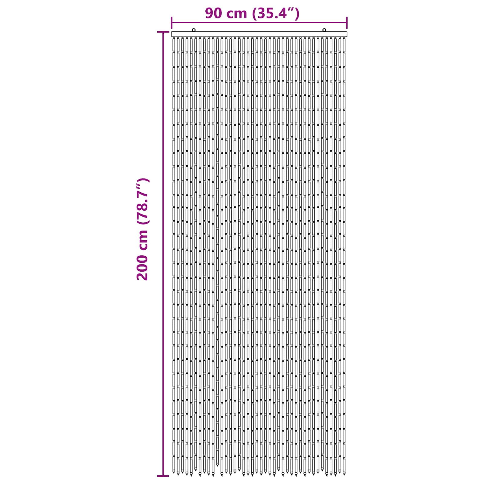 Tenda per Porta Antinsetti multicolore 90 x 200 cm Bambù