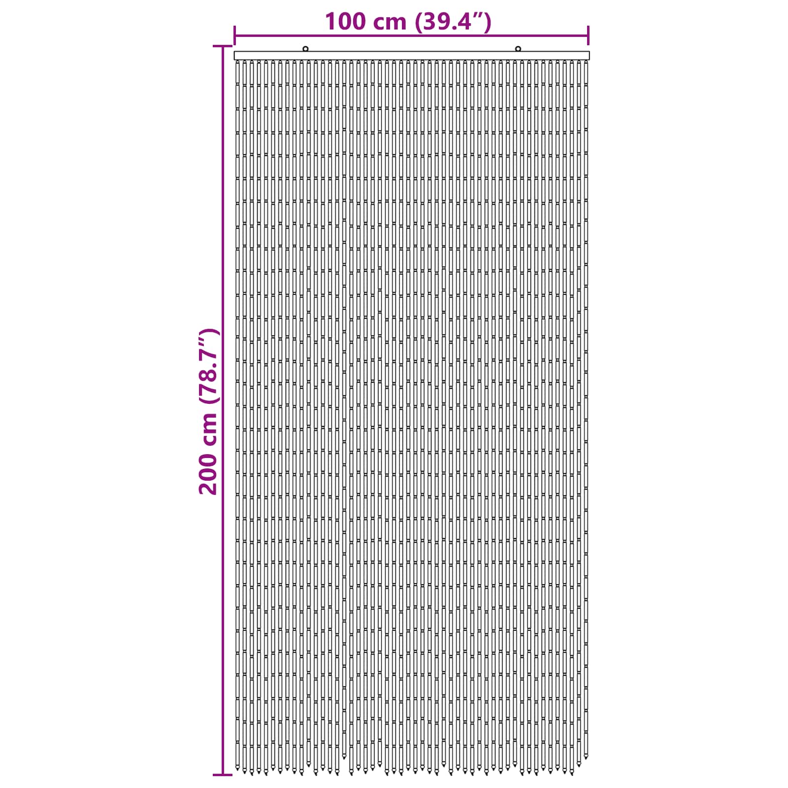 Tenda per Porta Antinsetti multicolore 100 x 200 cm Bambù