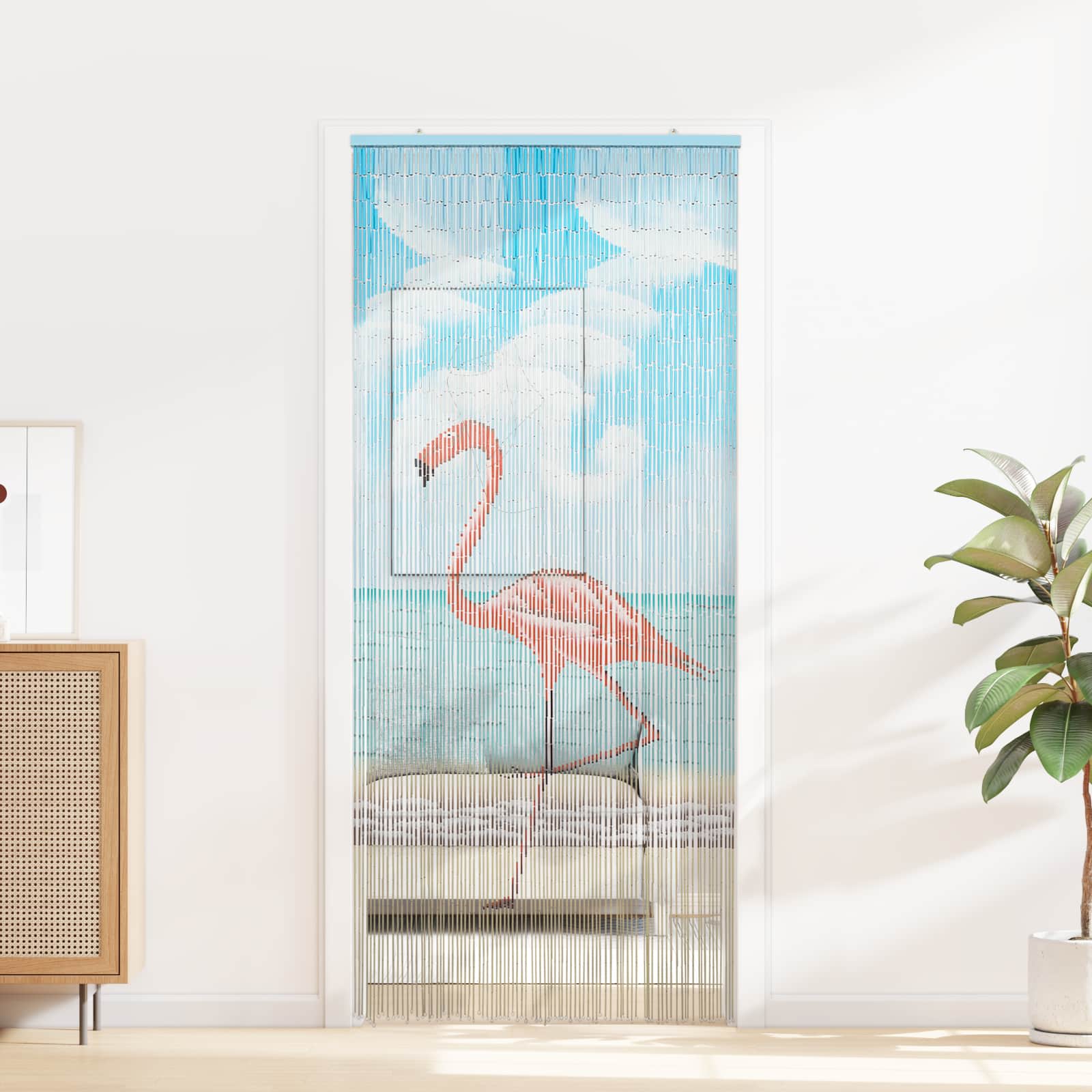 Tenda per Porta Antinsetti multicolore 90 x 200 cm Bambù