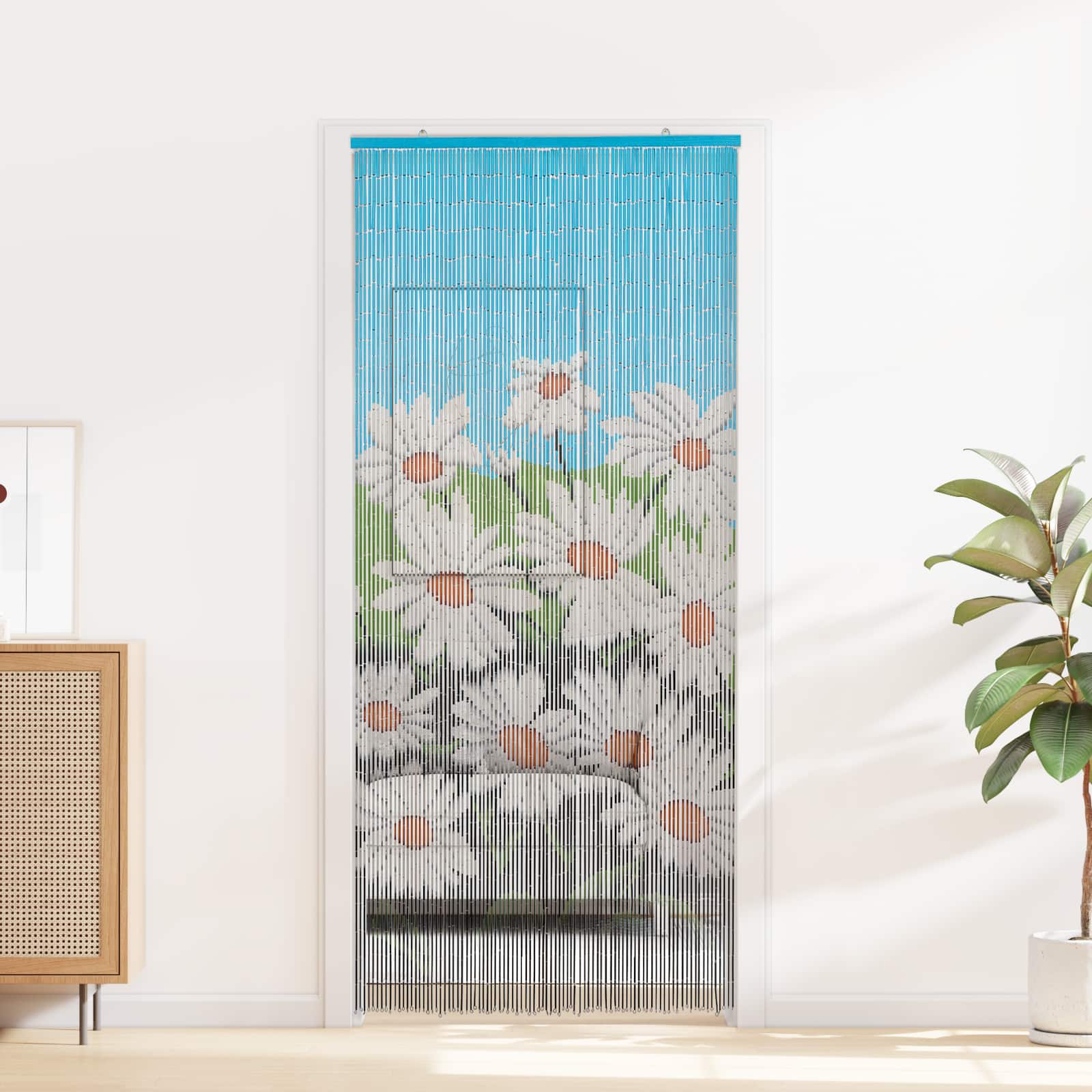 Tenda per Porta Antinsetti multicolore 90 x 200 cm Bambù