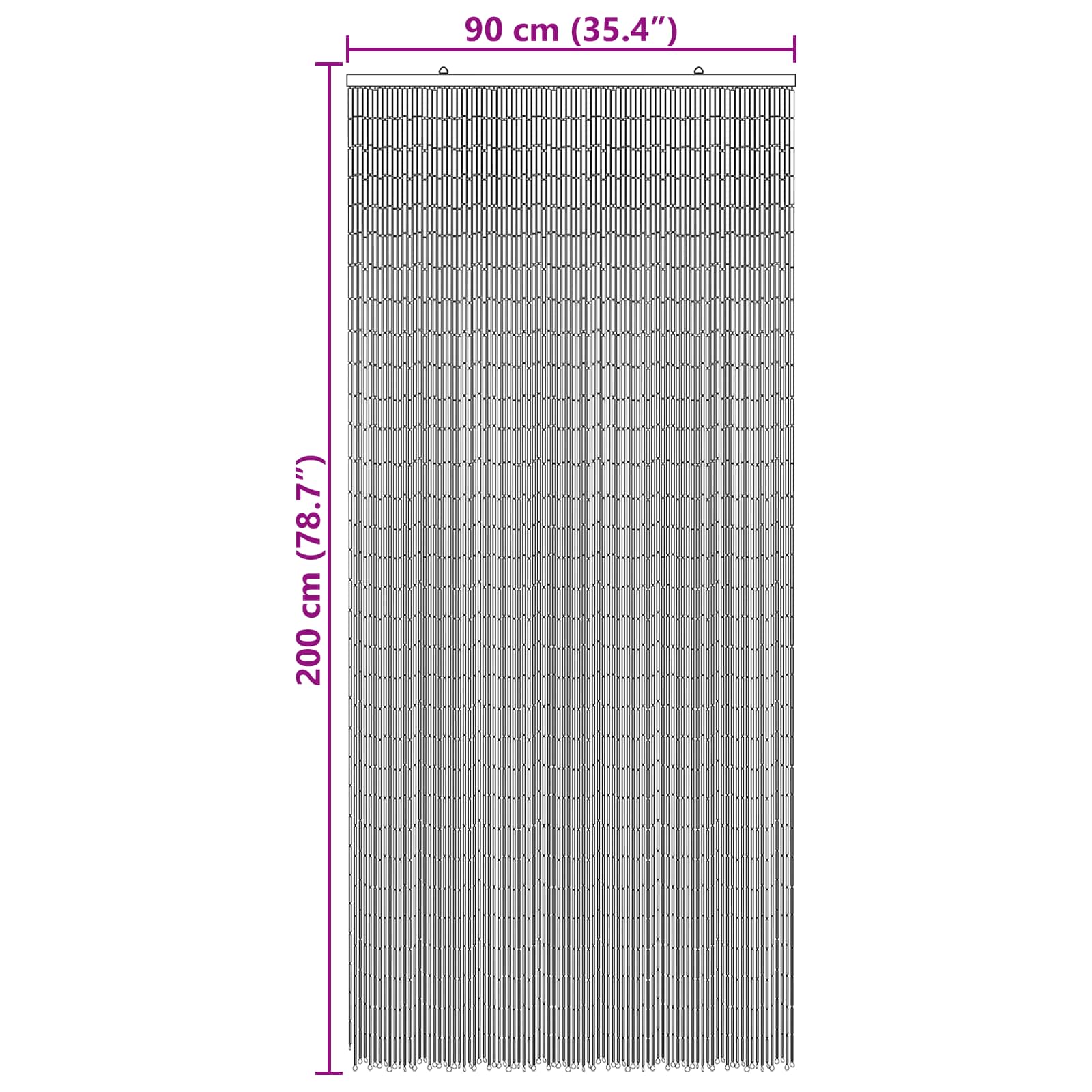 Tenda per Porta Antinsetti multicolore 90 x 200 cm Bambù