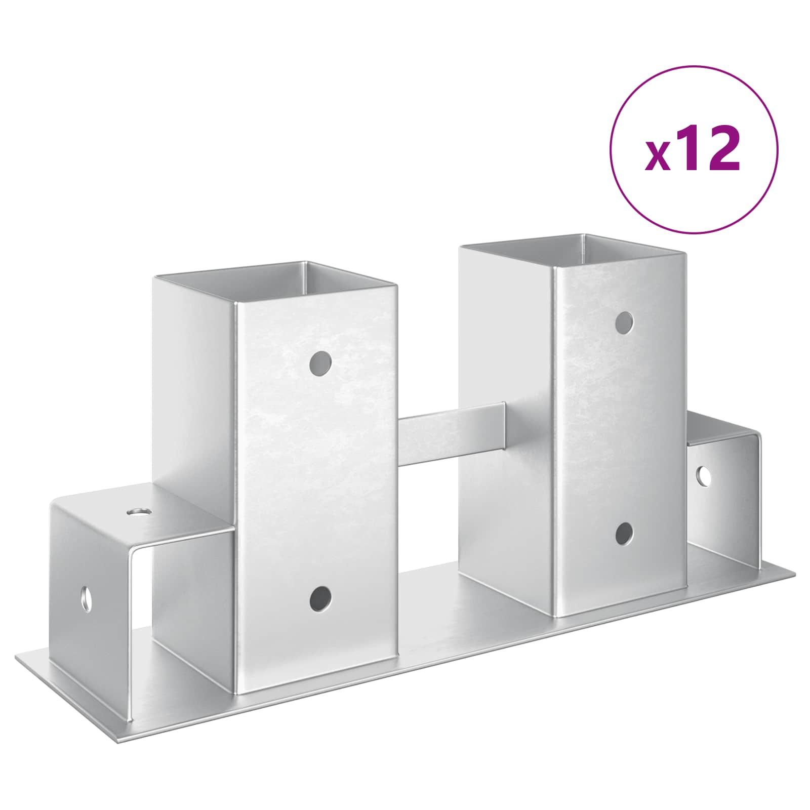 Aiuto per Impilare Legna 12 pz Argento 34 x 10 x 15 cm Acciaio