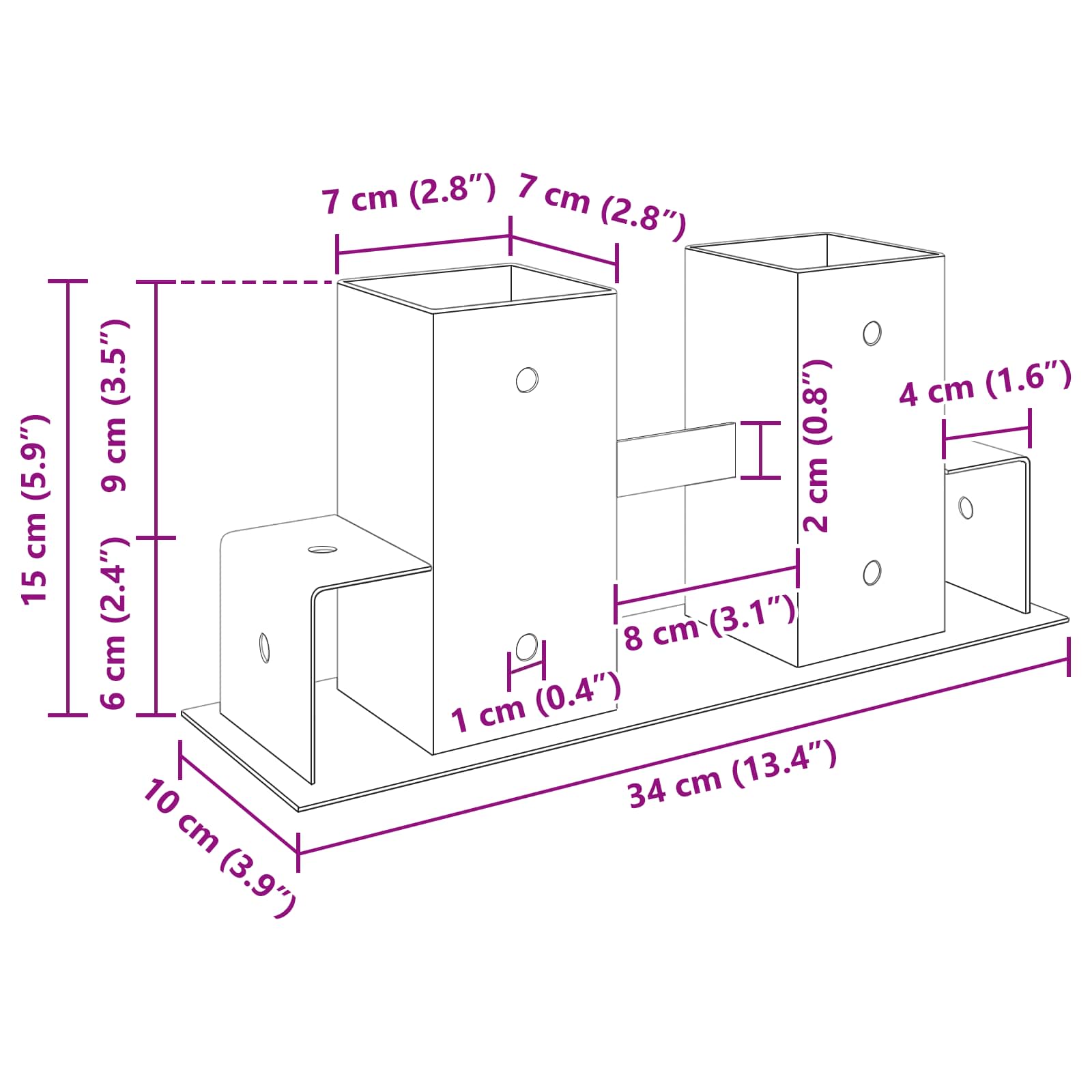 Aiuto per Impilare Legna 2 pz Antracite 34 x 10 x 15 cm Acciaio