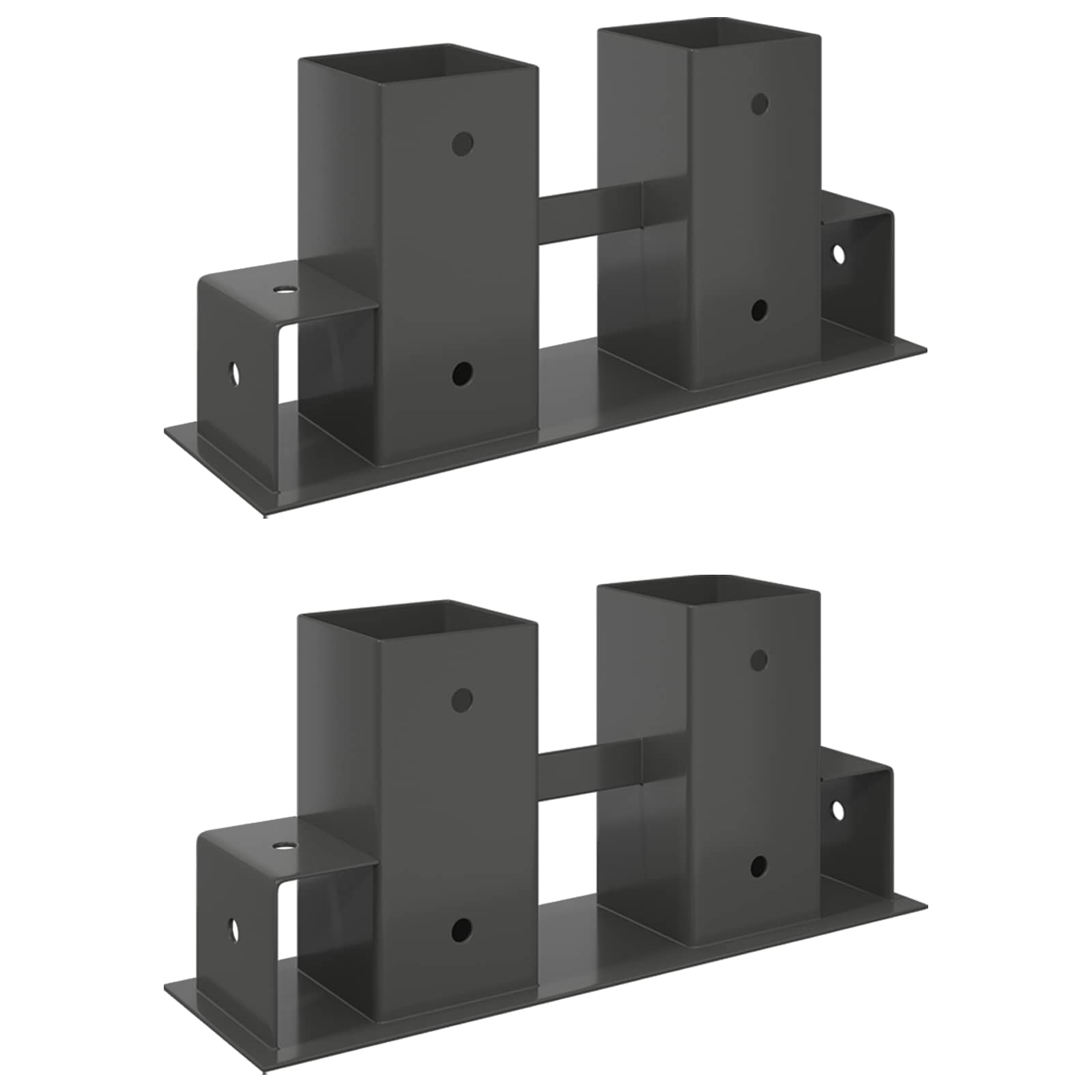 Aiuto per Impilare Legna 2 pz Antracite 34 x 10 x 15 cm Acciaio