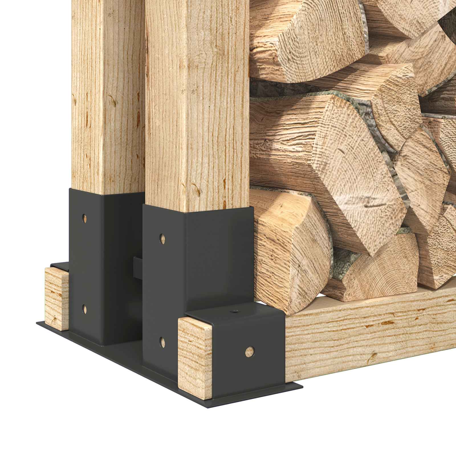 Aiuto per Impilare Legna 12 pz Antracite 34 x 10 x 15 cm