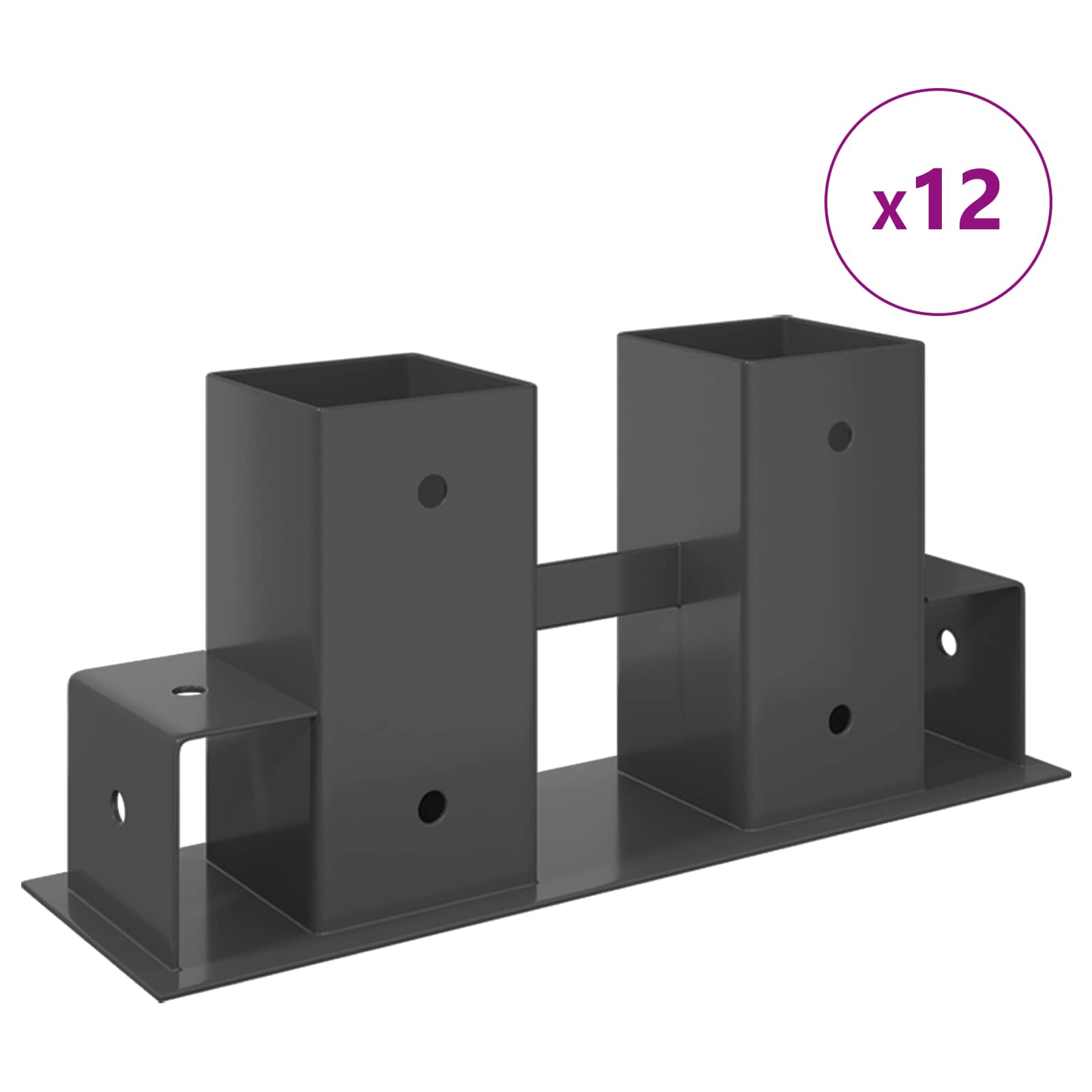 Aiuto per Impilare Legna 12 pz Antracite 34 x 10 x 15 cm