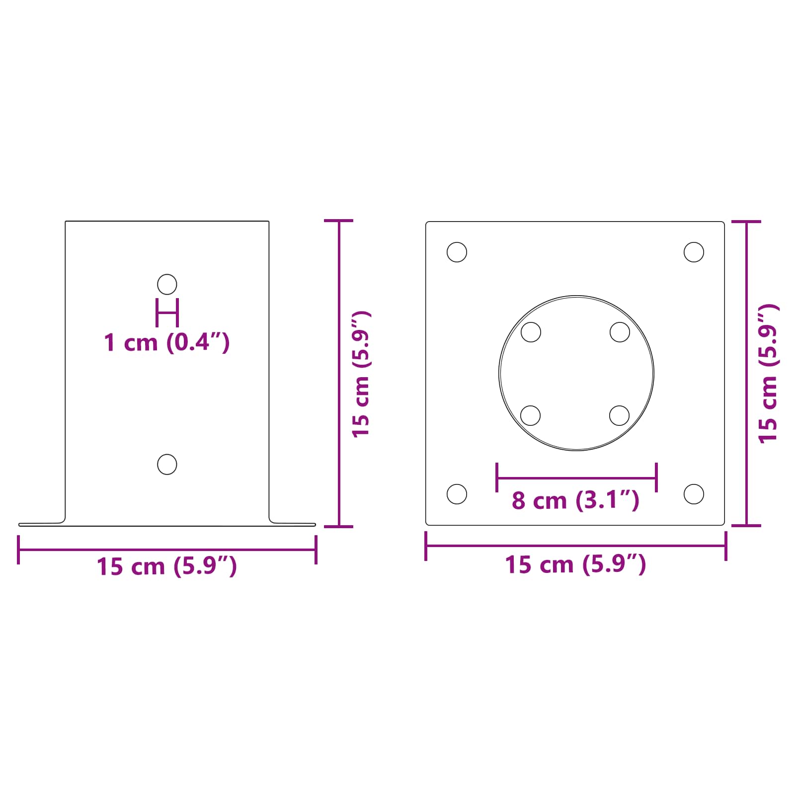 Ancora rotonda per terreno 4 pz Argento 15 x 15 x 15 cm Metallo