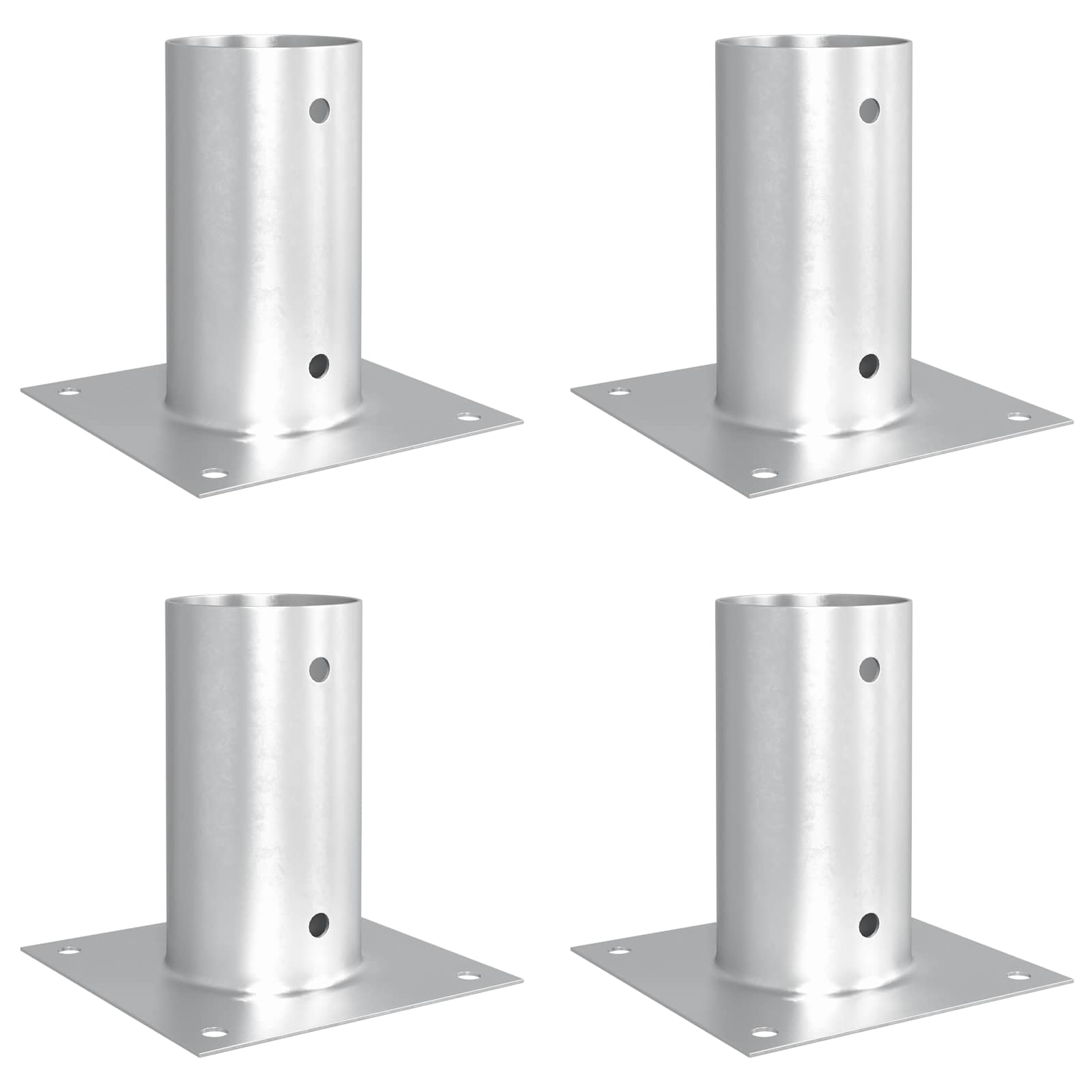 Ancora rotonda per terreno 4 pz Argento 15 x 15 x 15 cm Metallo