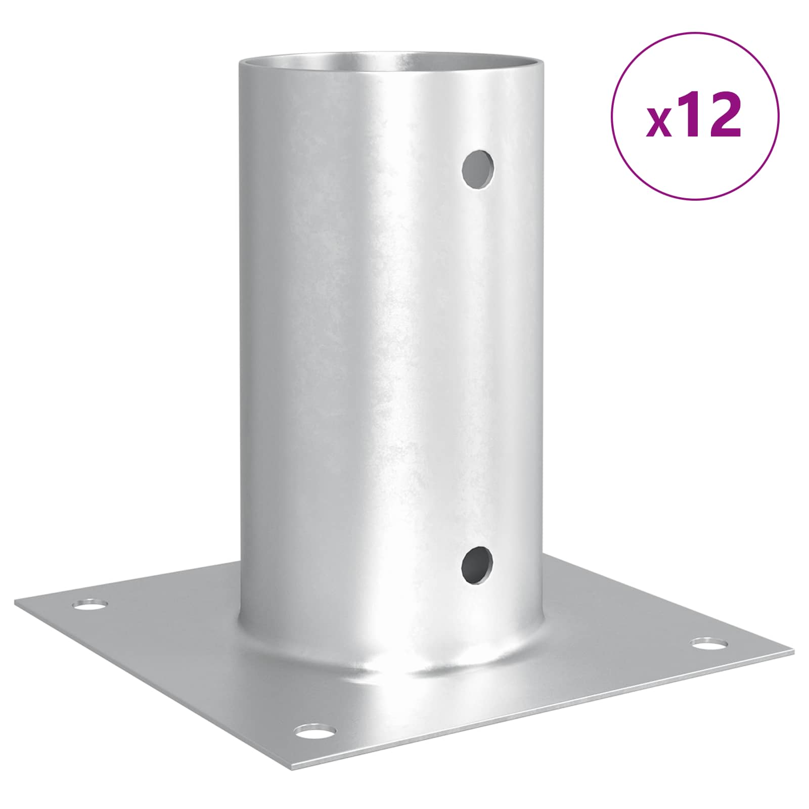 Ancora rotonda per terreno 12 pz Argento 15 x 15 x 15 cm