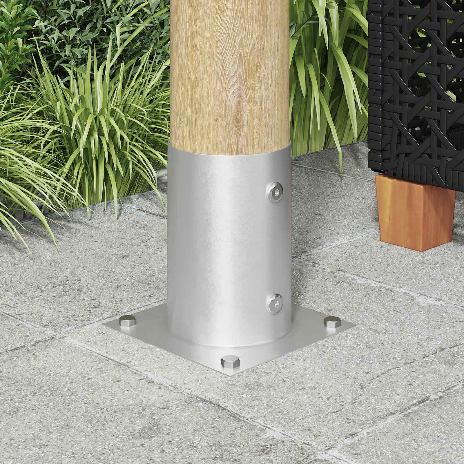 Ancora rotonda per terreno 4 pz Argento 15 x 15 x 15 cm Metallo