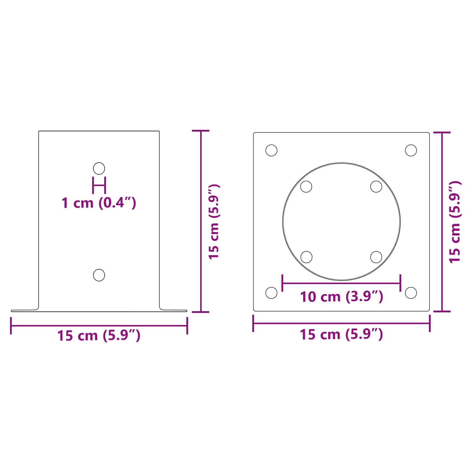 Ancora rotonda per terreno 4 pz Argento 15 x 15 x 15 cm Metallo