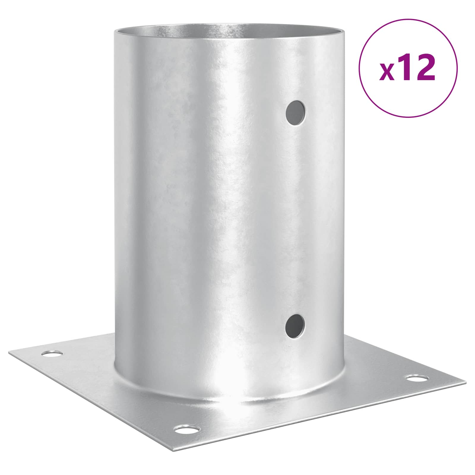 Ancora rotonda per terreno 12 pz Argento 15 x 15 x 15 cm