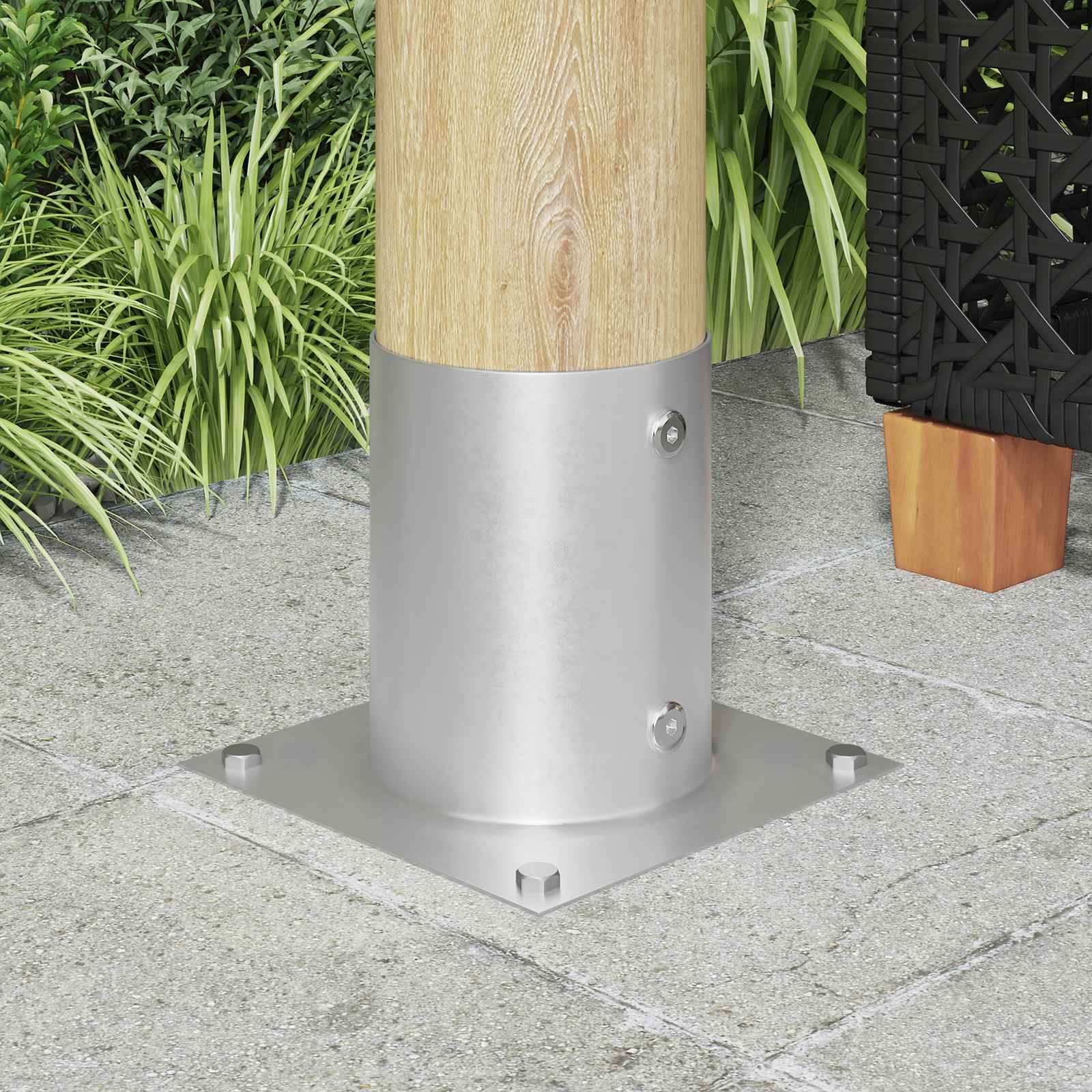 Ancora rotonda per terreno 4 pz Argento 18 x 18 x15 cm Metallo