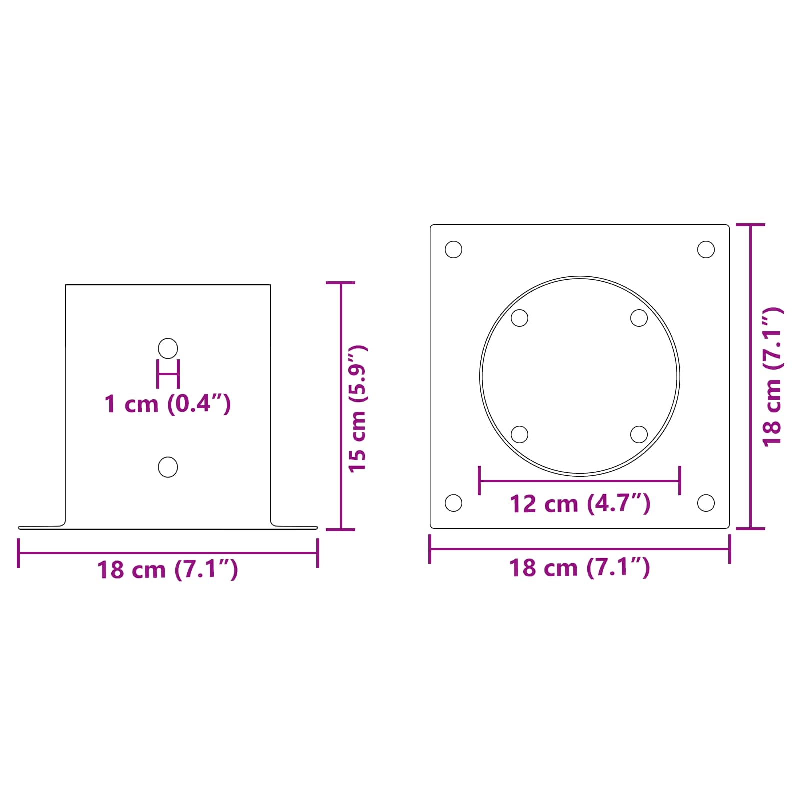 Ancora rotonda per terreno 4 pz Argento 18 x 18 x15 cm Metallo