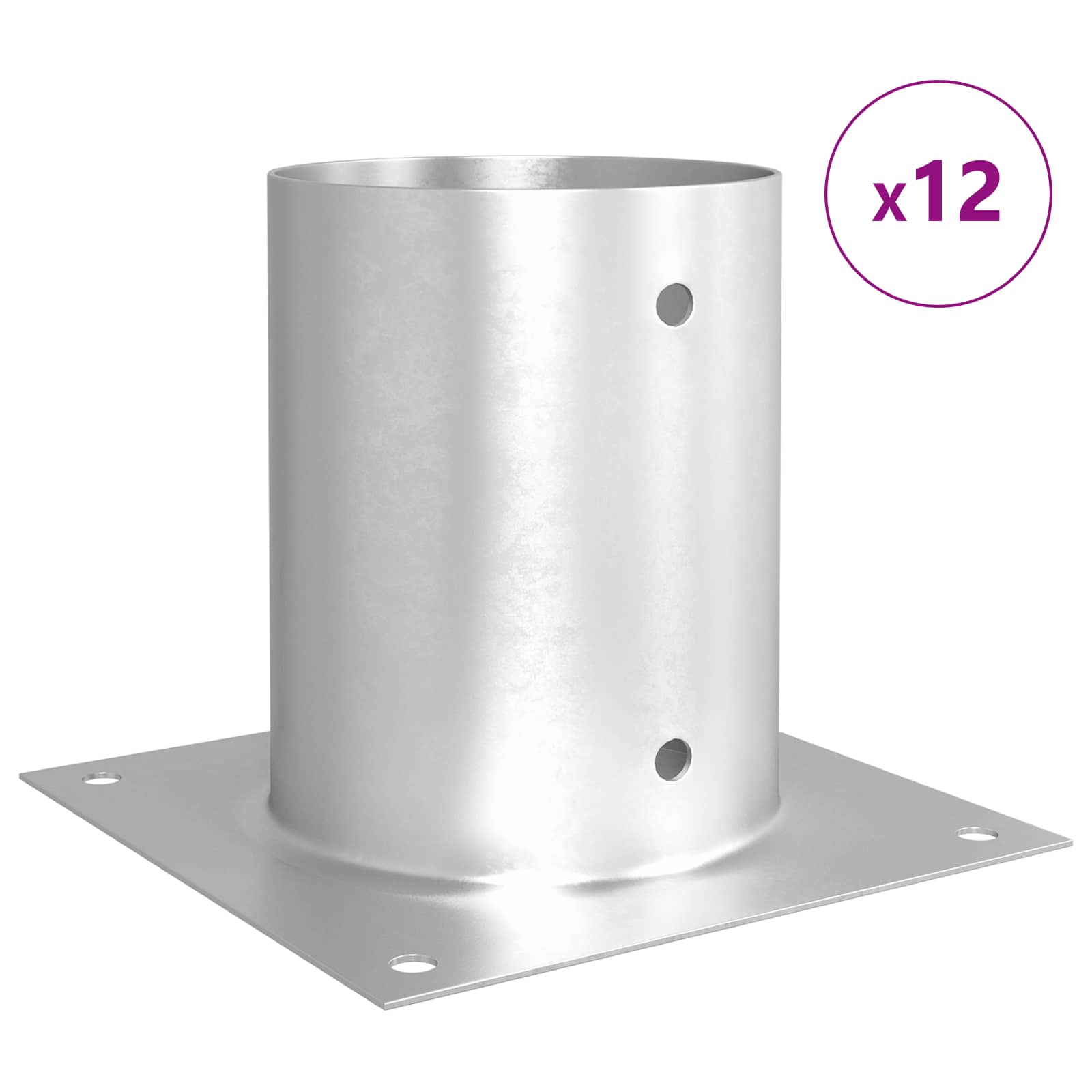 Ancora rotonda per terreno 12 pz Argento 18 x 18 x15 cm Metallo
