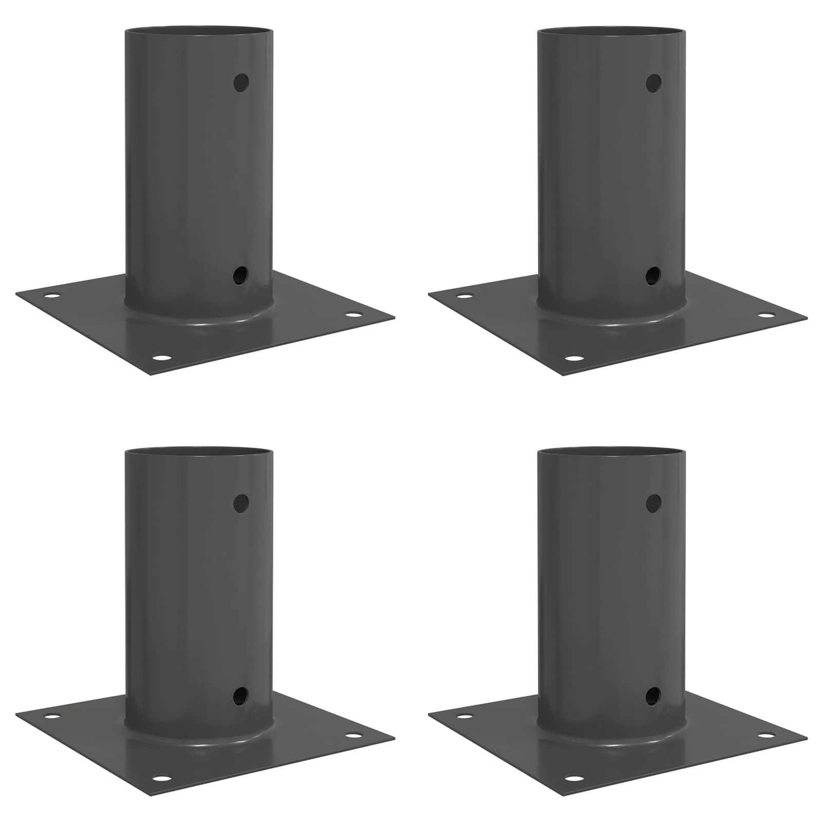 Ancora rotonda per terreno 4 pz Antracite 15 x 15 x 15 cm