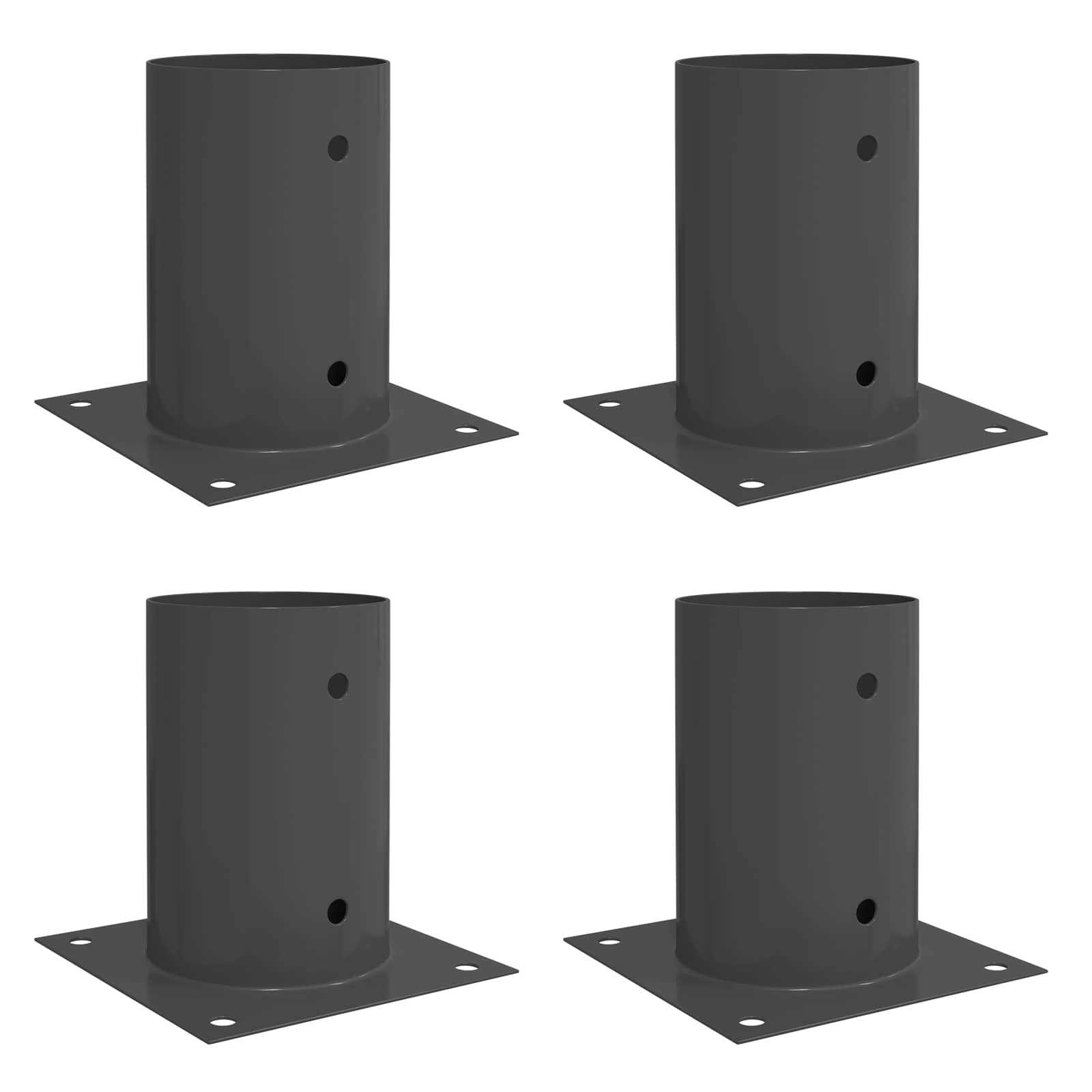 Ancora rotonda per terreno 4 pz Antracite 15 x 15 x 15 cm