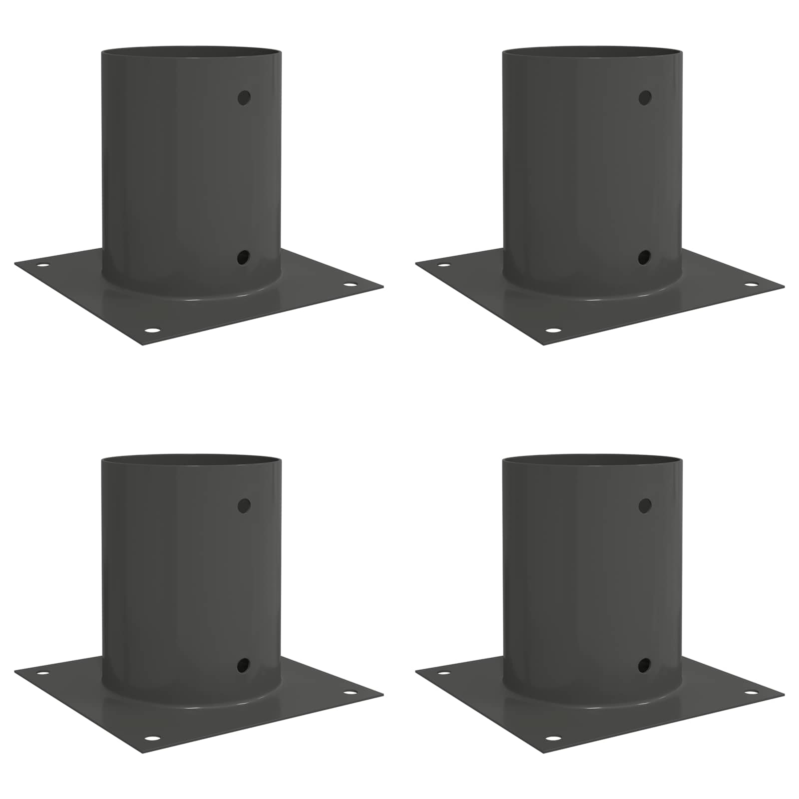 Ancora rotonda per terreno 4 pz Antracite 18 x 18 x15 cm