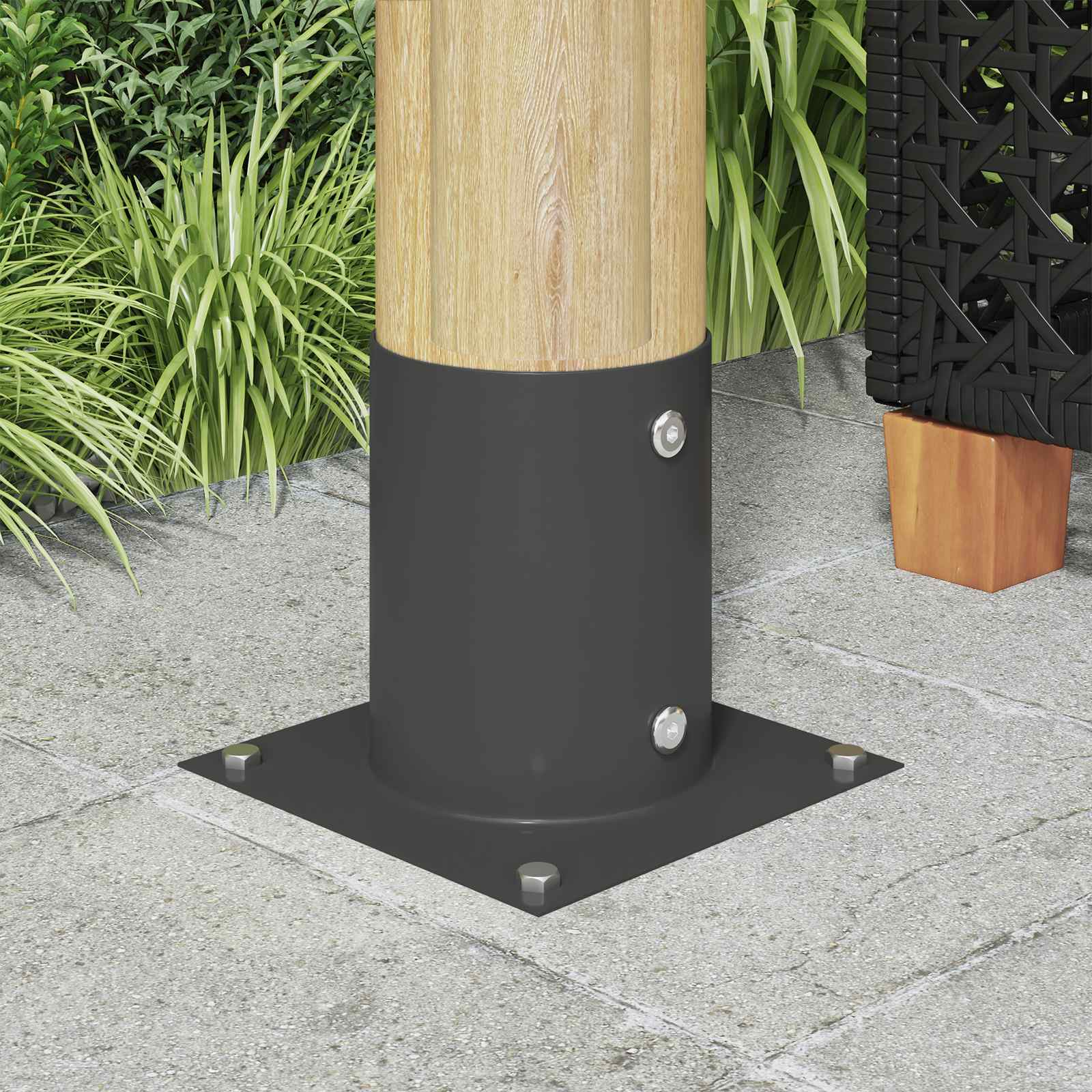 Ancora rotonda per terreno 12 pz Antracite 18 x 18 x15 cm