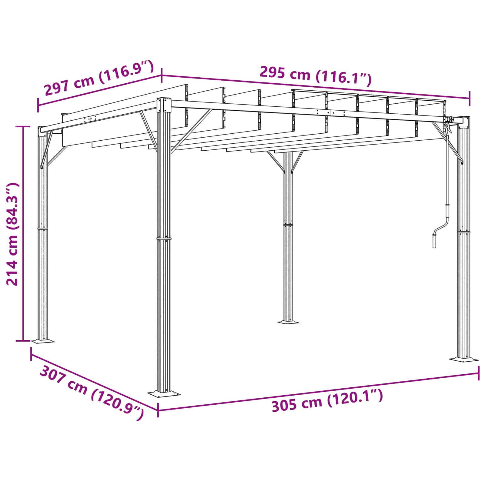 Gazebo con tetto ventilato 3 x 3 x 2,14 m Verde
