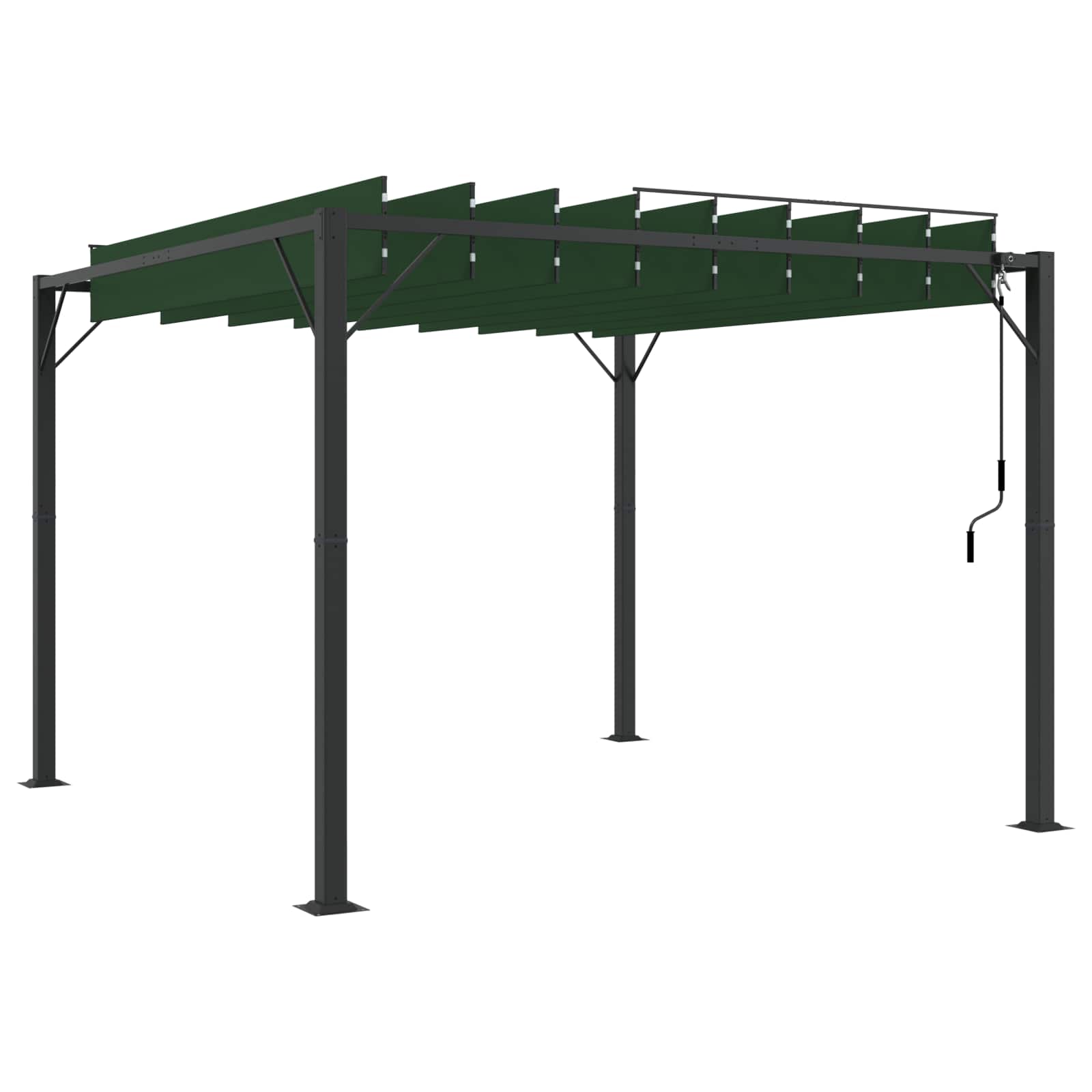 Gazebo con tetto ventilato 3 x 3 x 2,14 m Verde