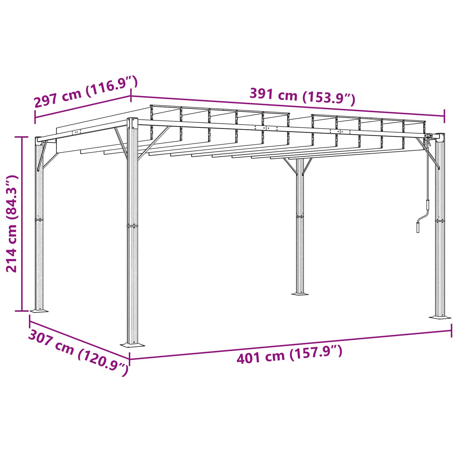 Gazebo con tetto ventilato 3 x 4 x 2,14 m Verde