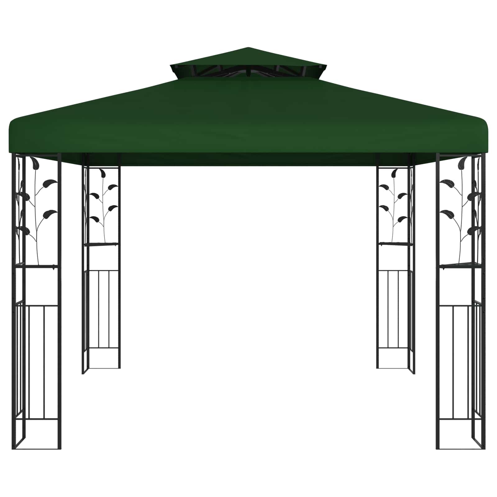 Gazebo 3 x 3 x 2,68 m Verde Poliestere e Acciaio