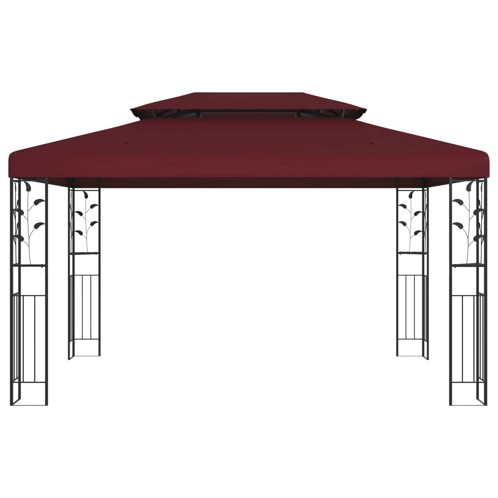 Gazebo 3,97 x 2,96 x 2,68 m Rosso Vino Poliestere e Acciaio