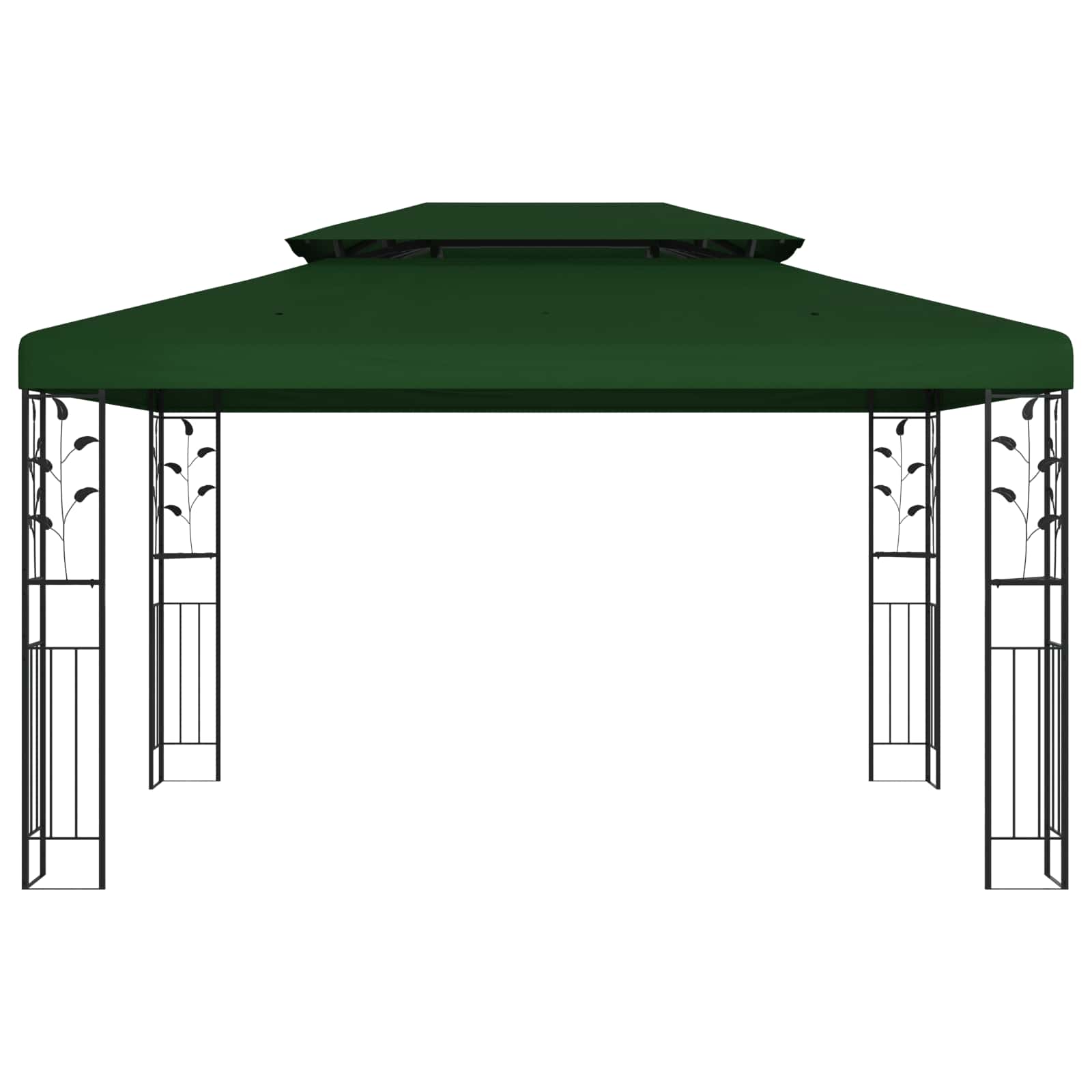 Gazebo 3,97 x 2,96 x 2,68 m Verde Poliestere e Acciaio