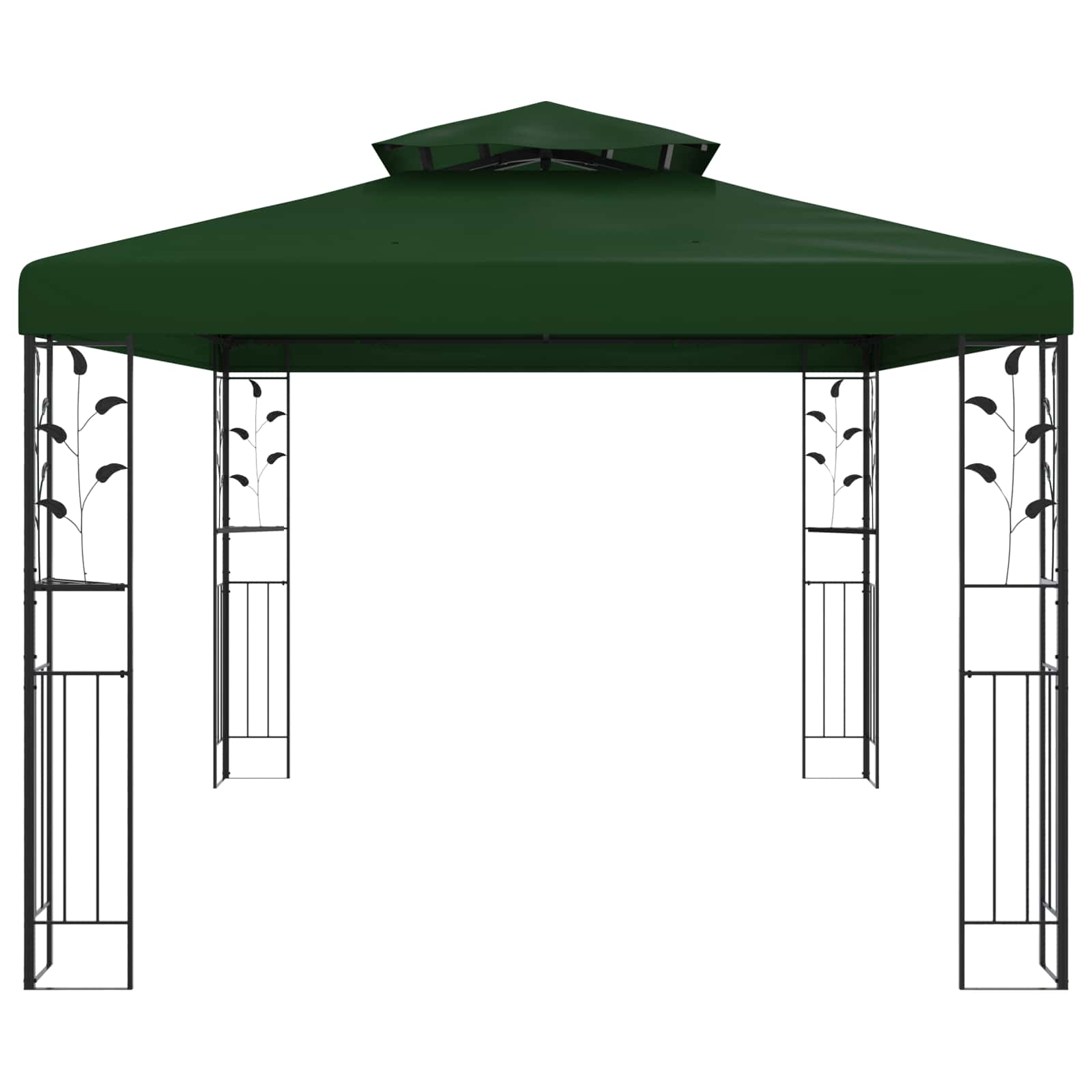 Gazebo 3,97 x 2,96 x 2,68 m Verde Poliestere e Acciaio
