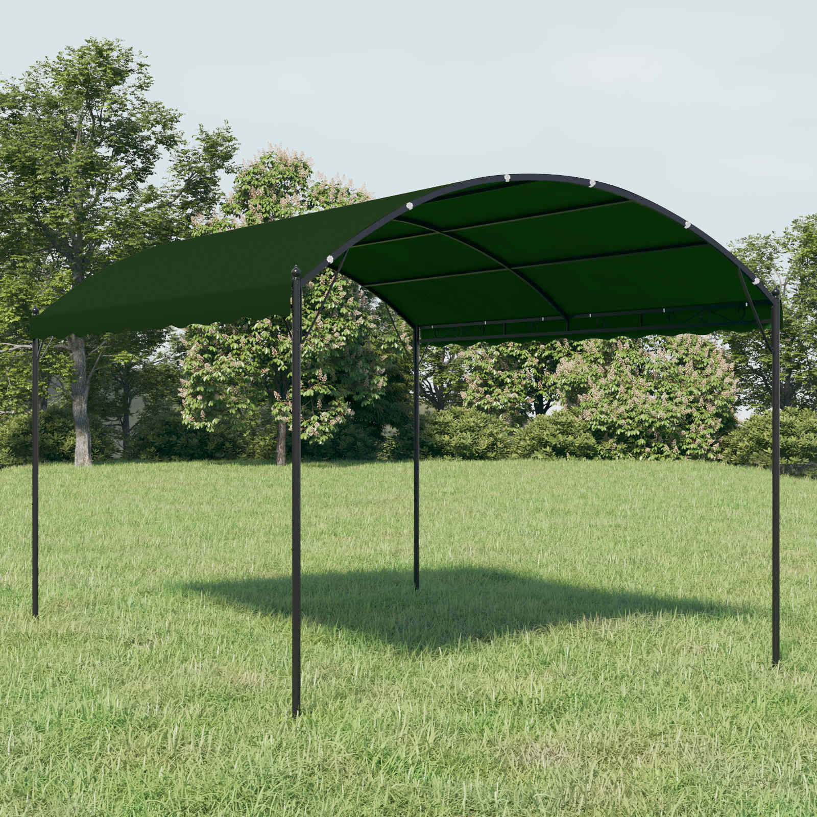 Gazebo 4 x 3 x 2,6 m Verde Poliestere e Acciaio