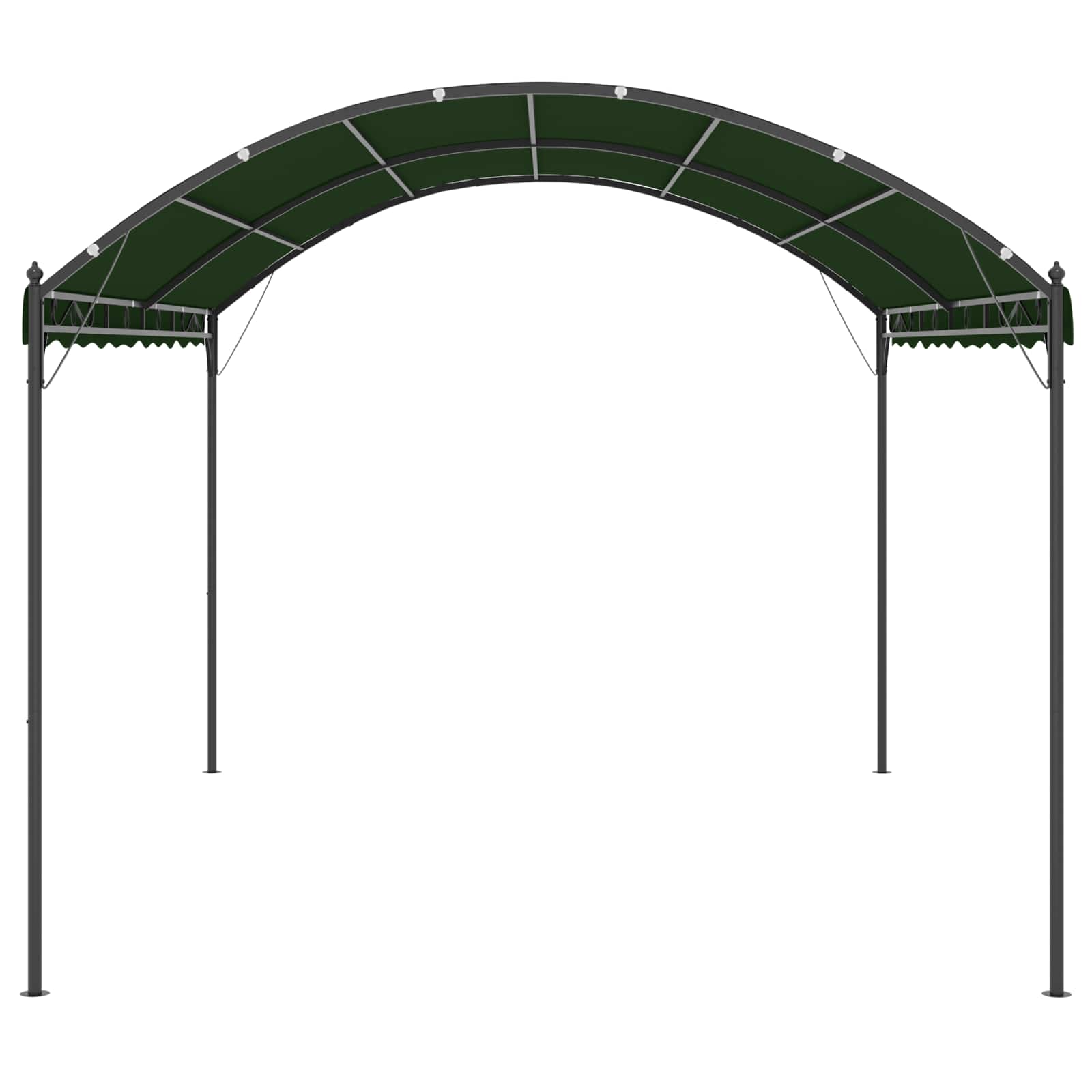 Gazebo 4 x 3 x 2,6 m Verde Poliestere e Acciaio
