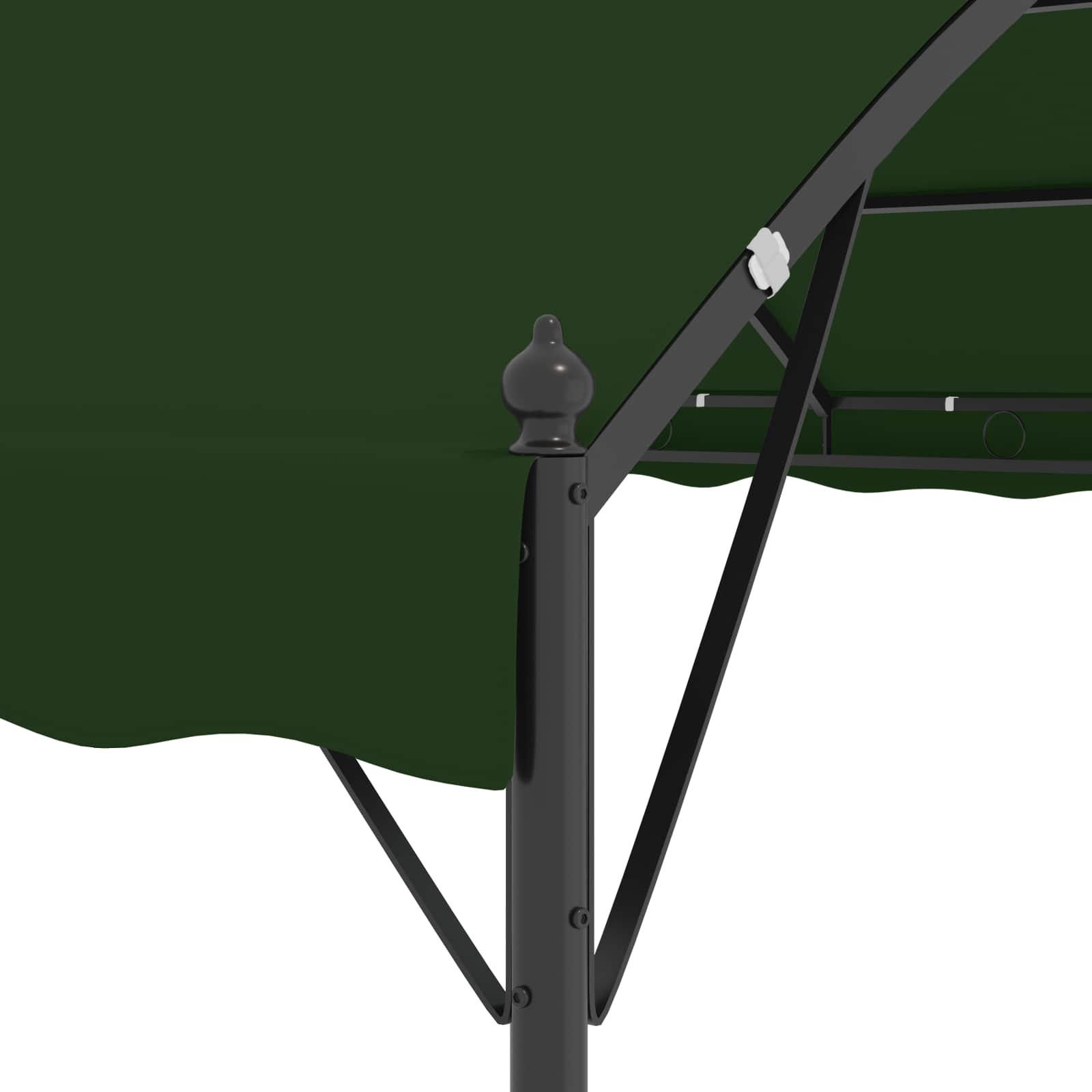 Gazebo 4 x 3 x 2,6 m Verde Poliestere e Acciaio