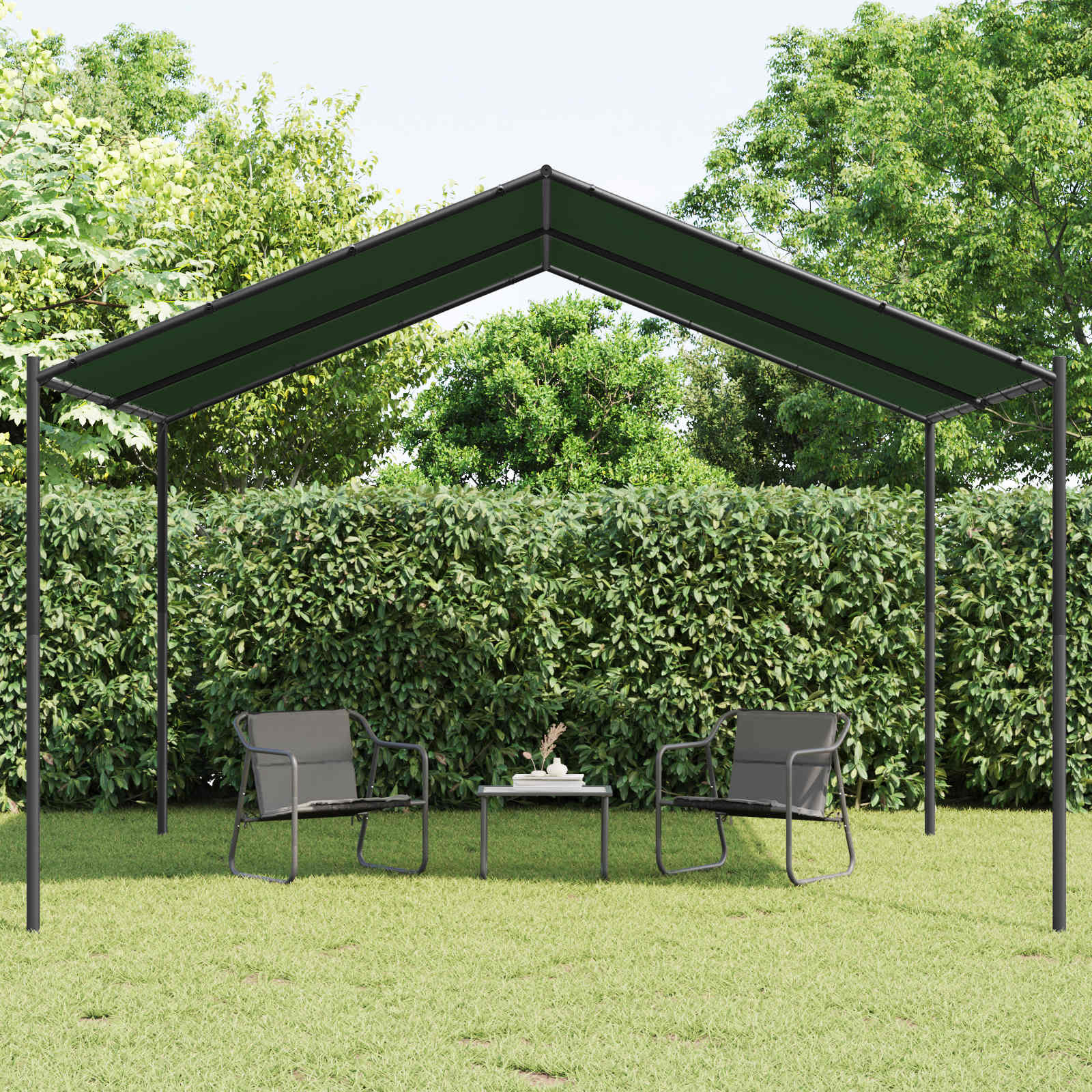 Gazebo 4 x 4 x 2,6 m Tortora Poliestere e Acciaio