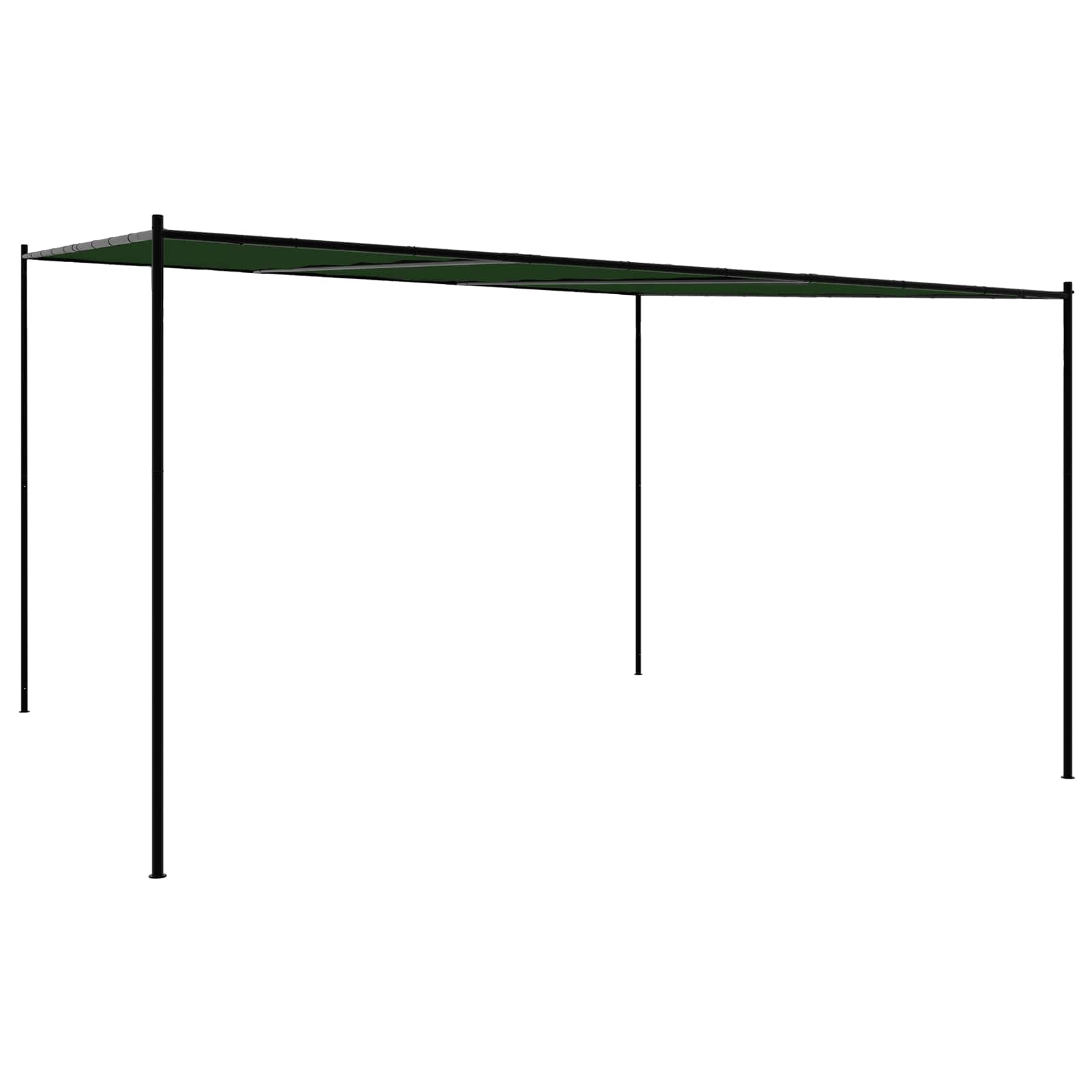Gazebo 4 x 3,98 x 2,67 m Verde Poliestere e Acciaio