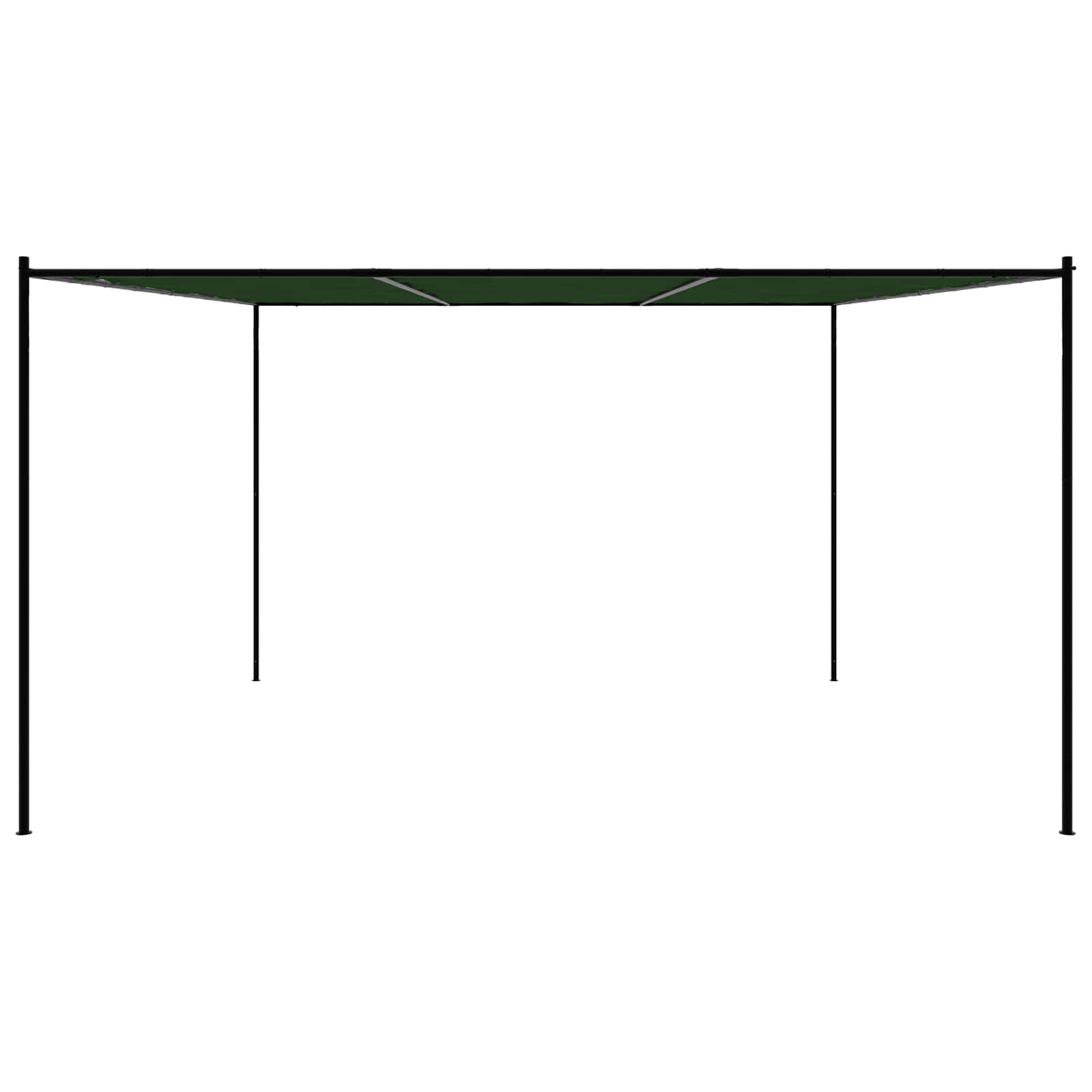 Gazebo 4 x 3,98 x 2,67 m Verde Poliestere e Acciaio