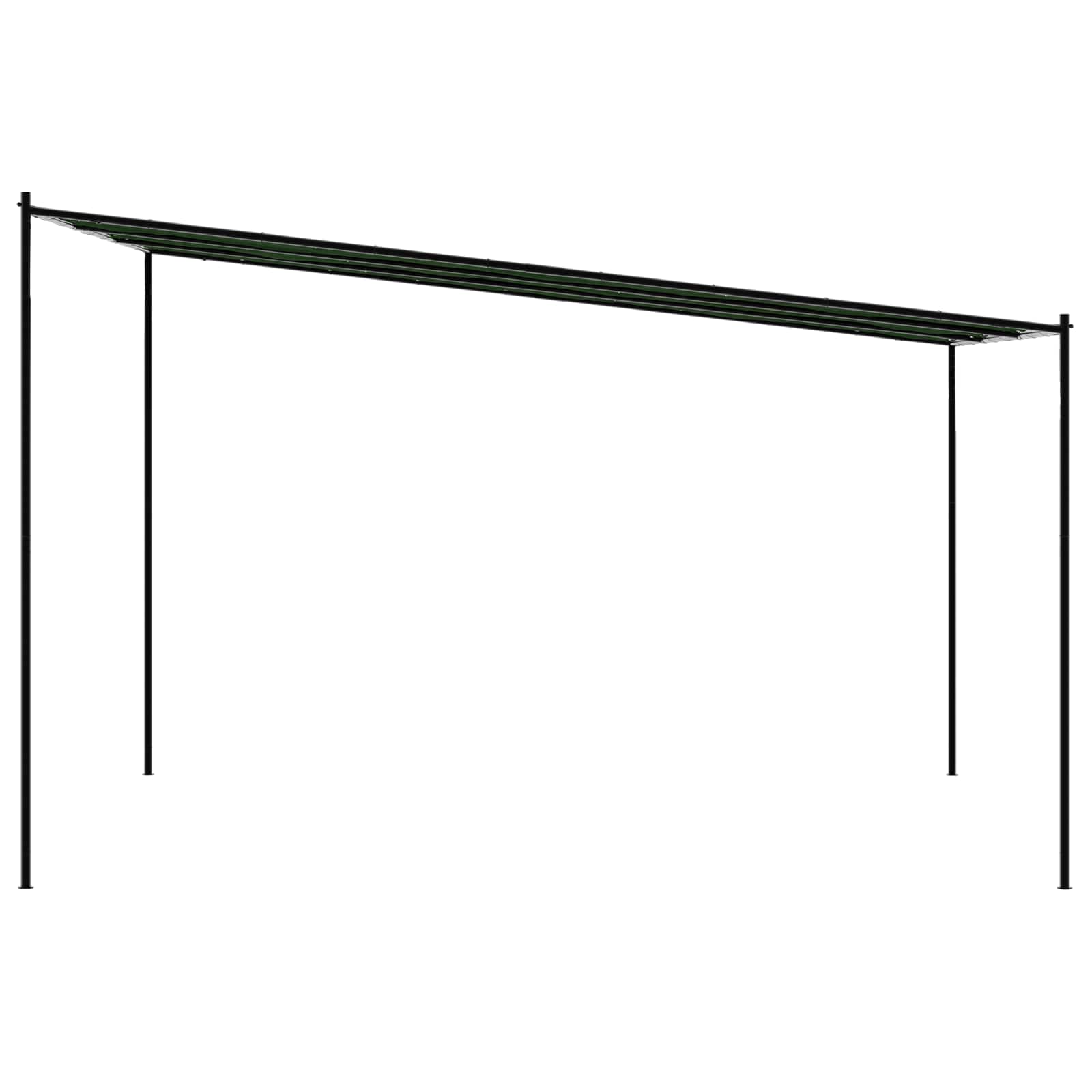 Gazebo 4 x 3,98 x 2,67 m Verde Poliestere e Acciaio