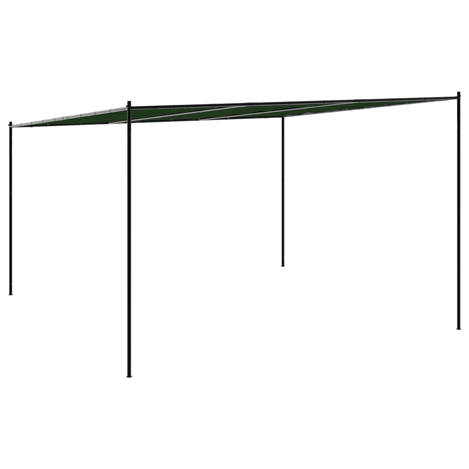 Gazebo 4 x 3,98 x 2,67 m Verde Poliestere e Acciaio